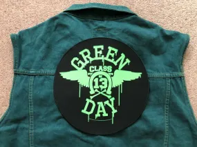 Green Day Green Denim Cut-Off Vest Battle Jacket Dookie American Idiot Nimrod Punk