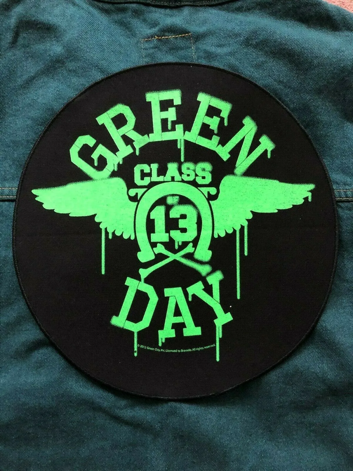 Green Day Green Denim Cut-Off Vest Battle Jacket Dookie American Idiot Nimrod Punk