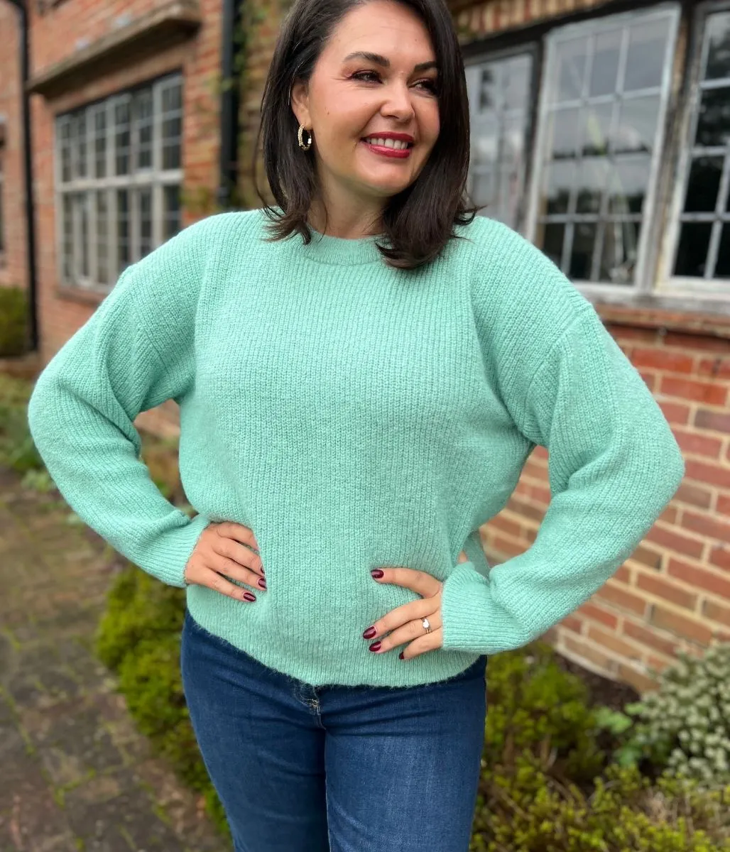 Green Wool Blend Classic Jumper