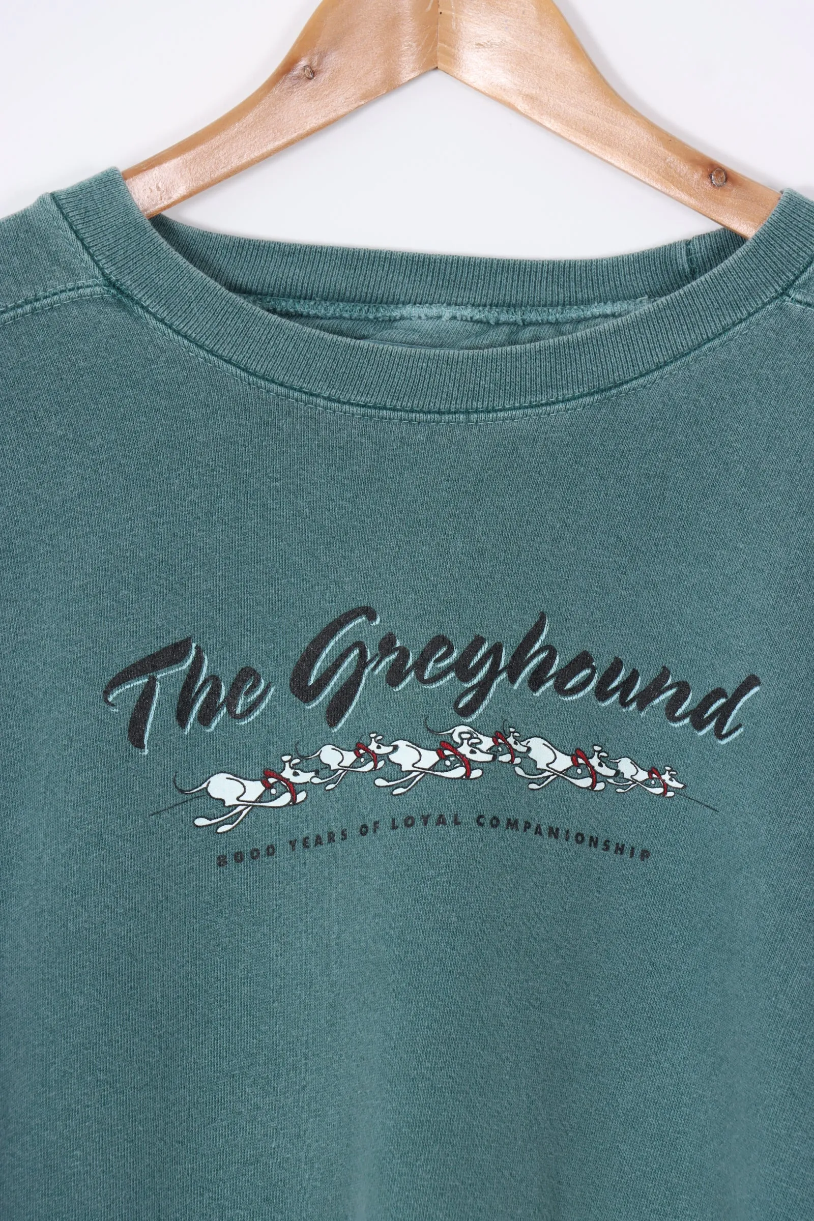 GREYHOUND Dogs Green Loyal Companionship Sweatshirt USA Made (XXL)