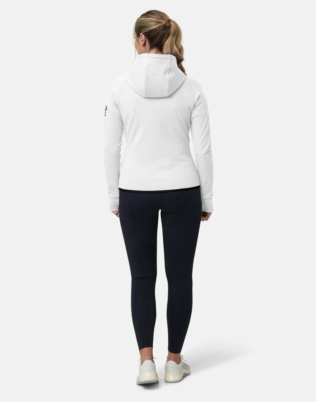 Gym Coffee Chill Zip Hoodie (Womens) - Ultra White