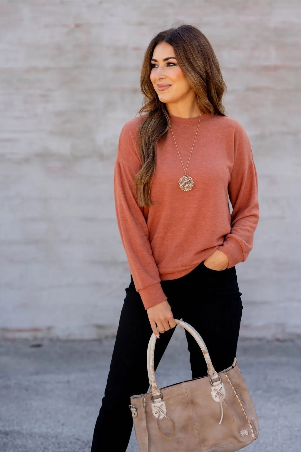 Heathered Lightweight Crewneck Sweater