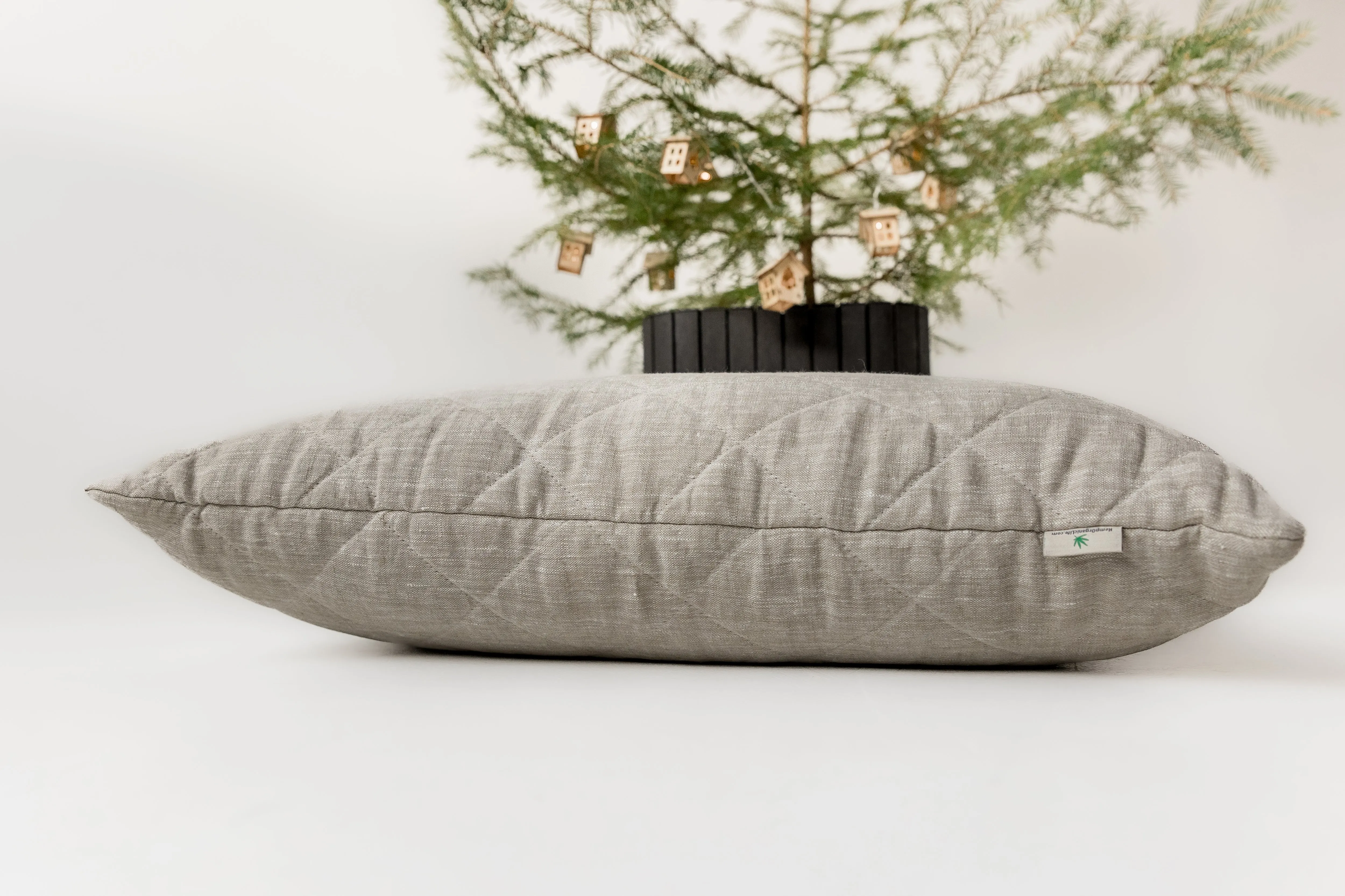 Hemp Linen Organic Pillow filled HEMP FIBER in linen fabric with regulation height Hemp pillow Eco-friendly Bed Pillow