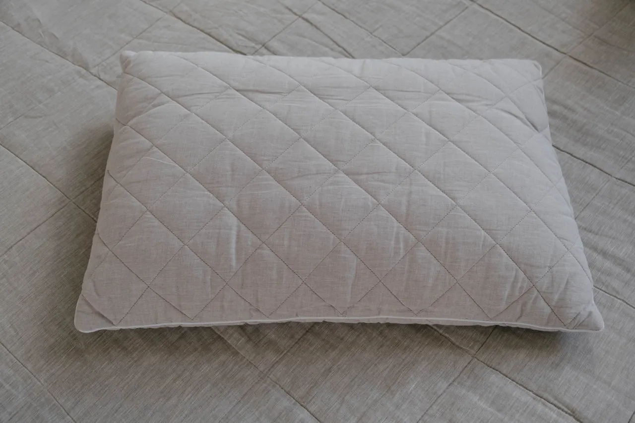 Hemp Linen Organic Pillow filled HEMP FIBER in linen fabric with regulation height Hemp pillow Eco-friendly Bed Pillow