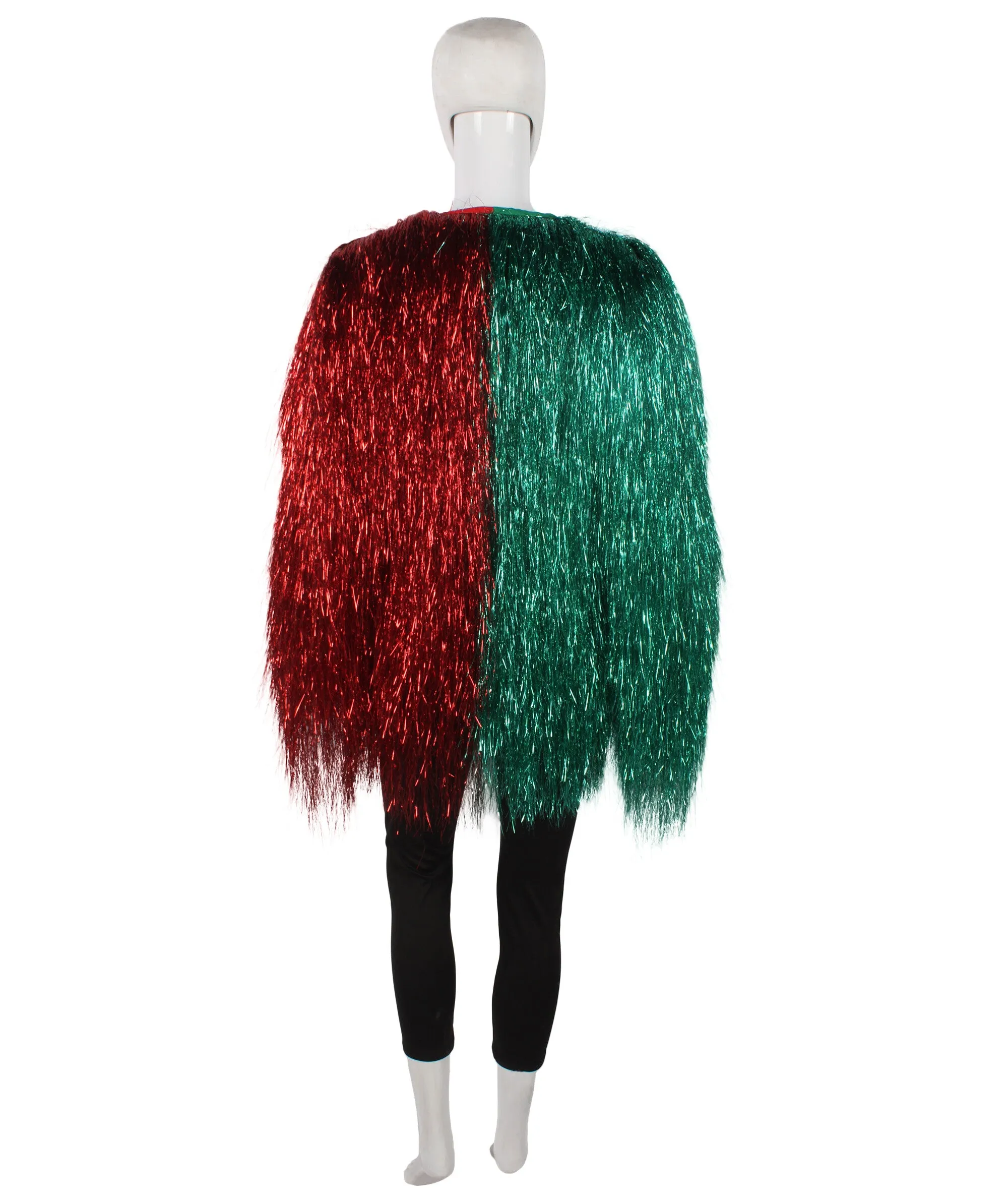 HPO Adult Unisex Carnival multicolor Two Tone Thin Tinsel Costume Jacket, Halloween and Cosplay, Flame-retardant Tinsel Material