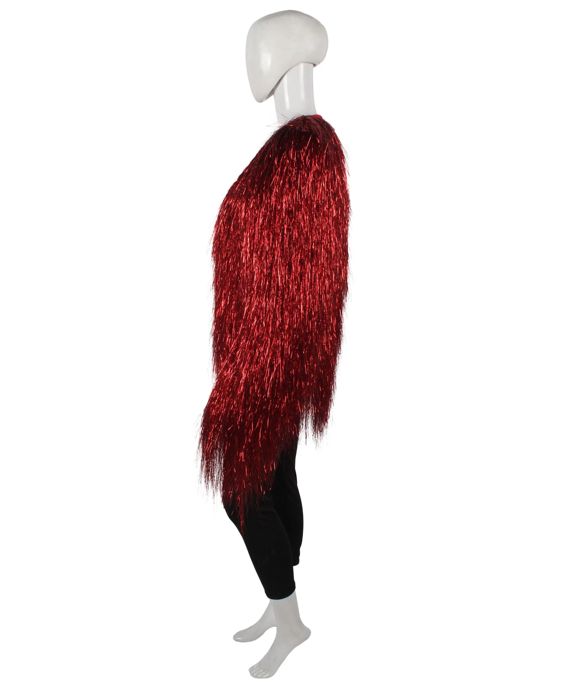 HPO Adult Unisex Carnival multicolor Two Tone Thin Tinsel Costume Jacket, Halloween and Cosplay, Flame-retardant Tinsel Material