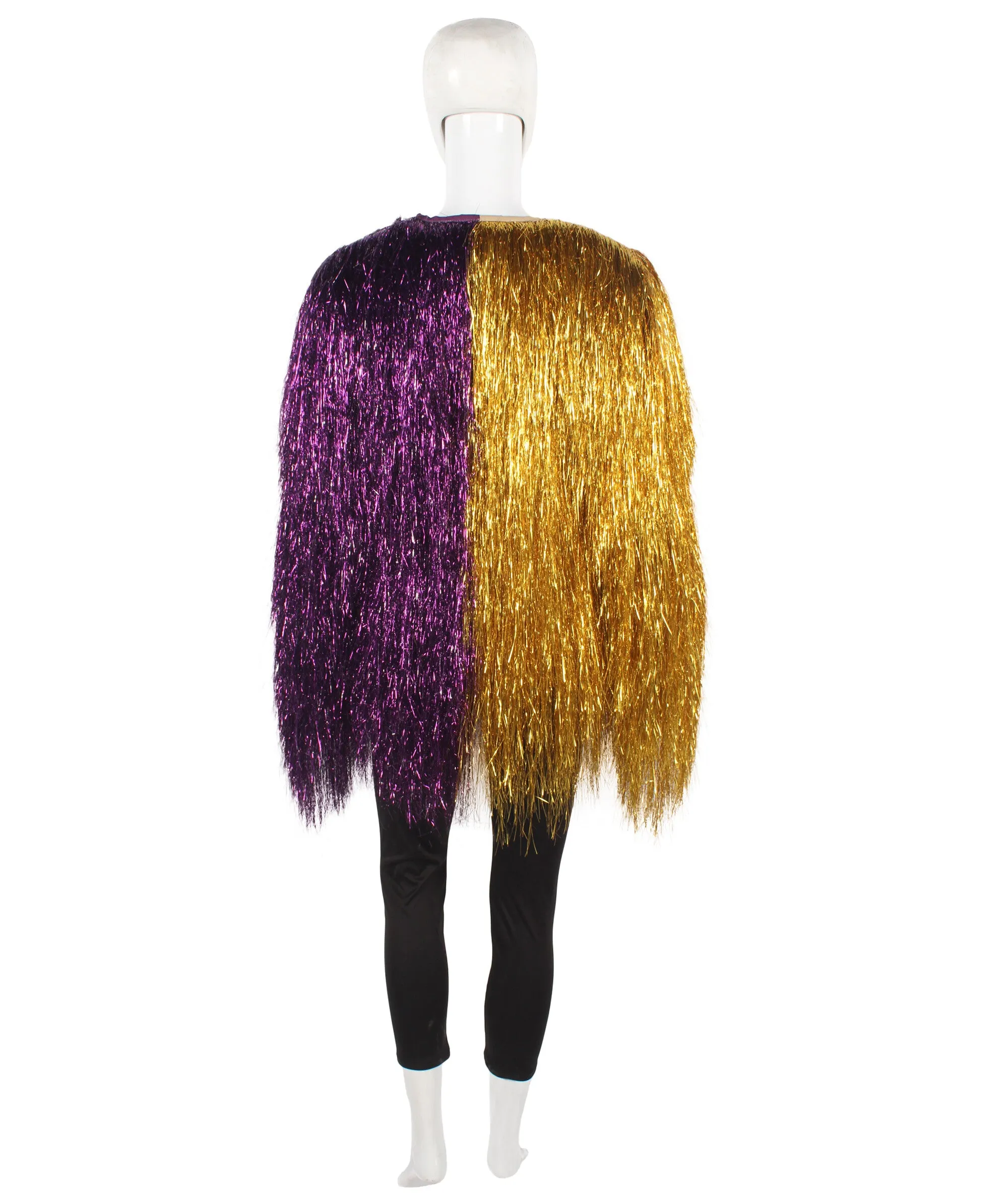 HPO Adult Unisex Carnival multicolor Two Tone Thin Tinsel Costume Jacket, Halloween and Cosplay, Flame-retardant Tinsel Material