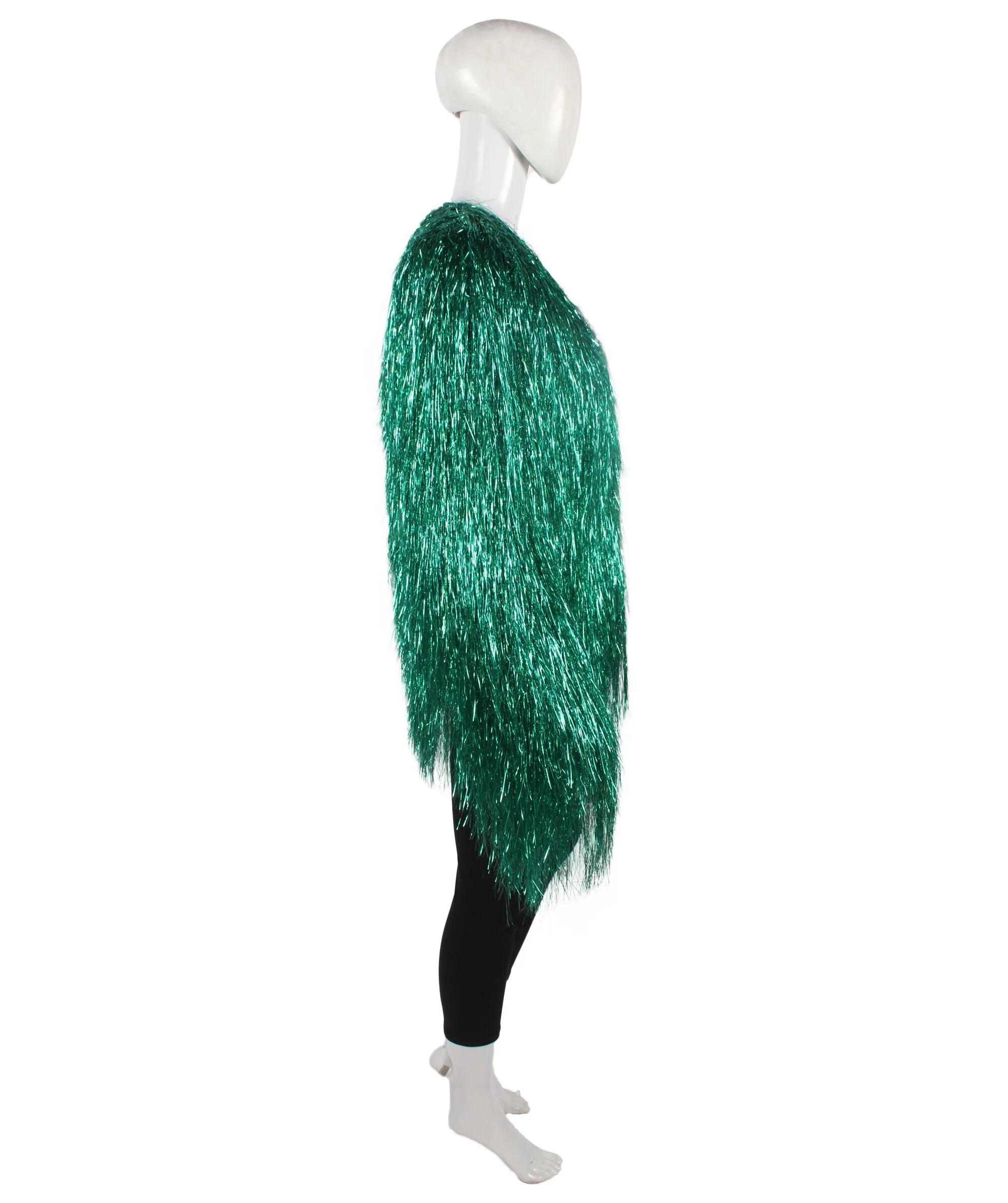 HPO Adult Unisex Carnival multicolor Two Tone Thin Tinsel Costume Jacket, Halloween and Cosplay, Flame-retardant Tinsel Material