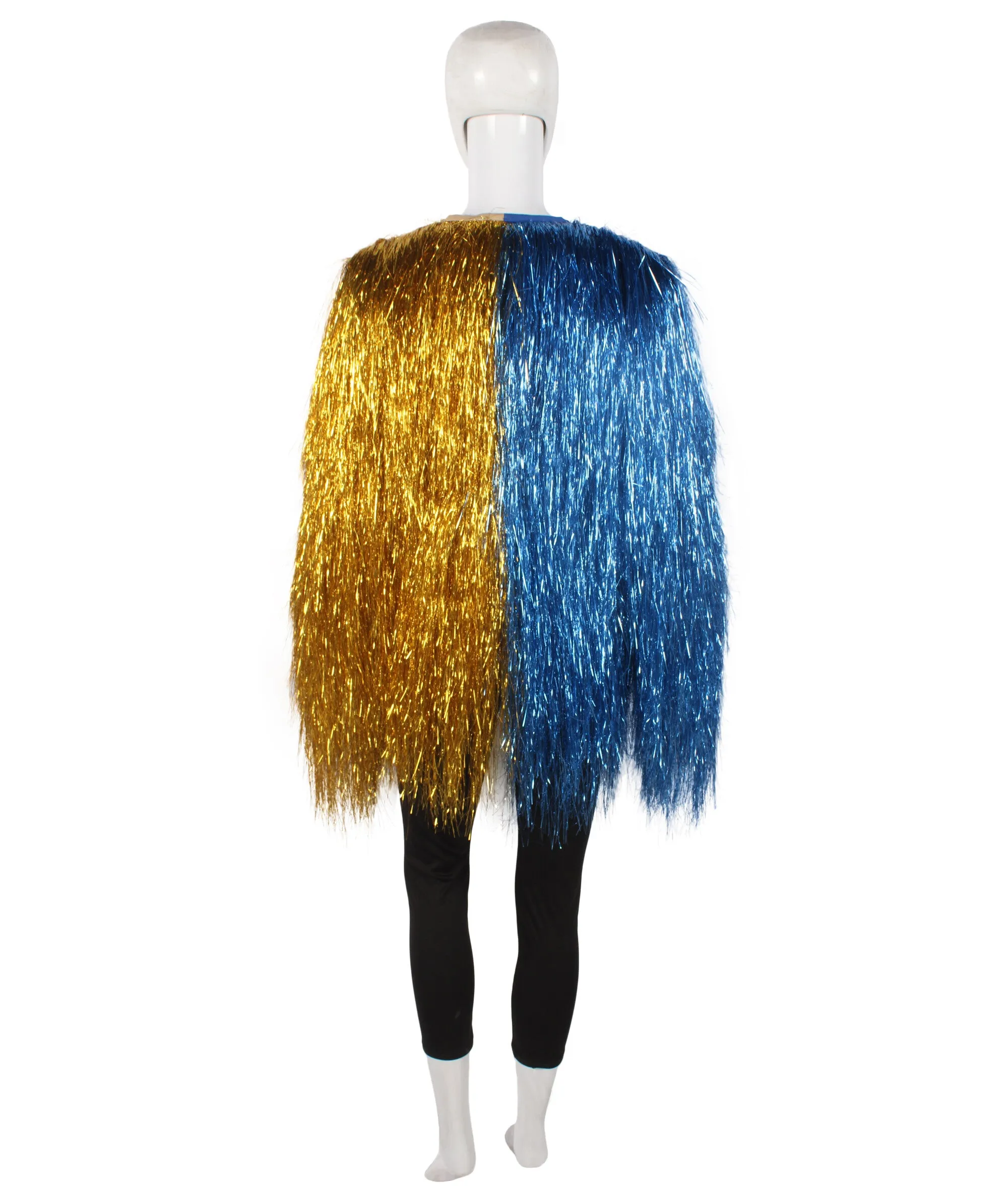 HPO Adult Unisex Carnival multicolor Two Tone Thin Tinsel Costume Jacket, Halloween and Cosplay, Flame-retardant Tinsel Material