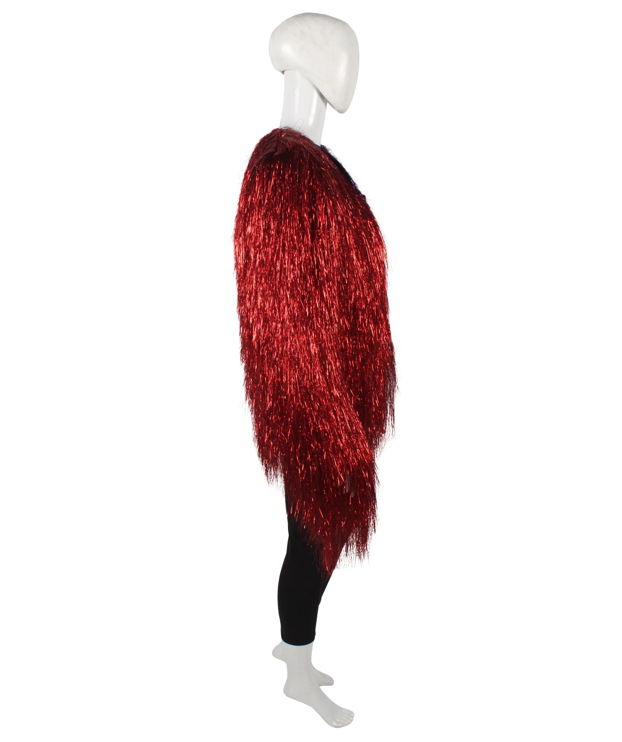 HPO Adult Unisex Carnival multicolor Two Tone Thin Tinsel Costume Jacket, Halloween and Cosplay, Flame-retardant Tinsel Material