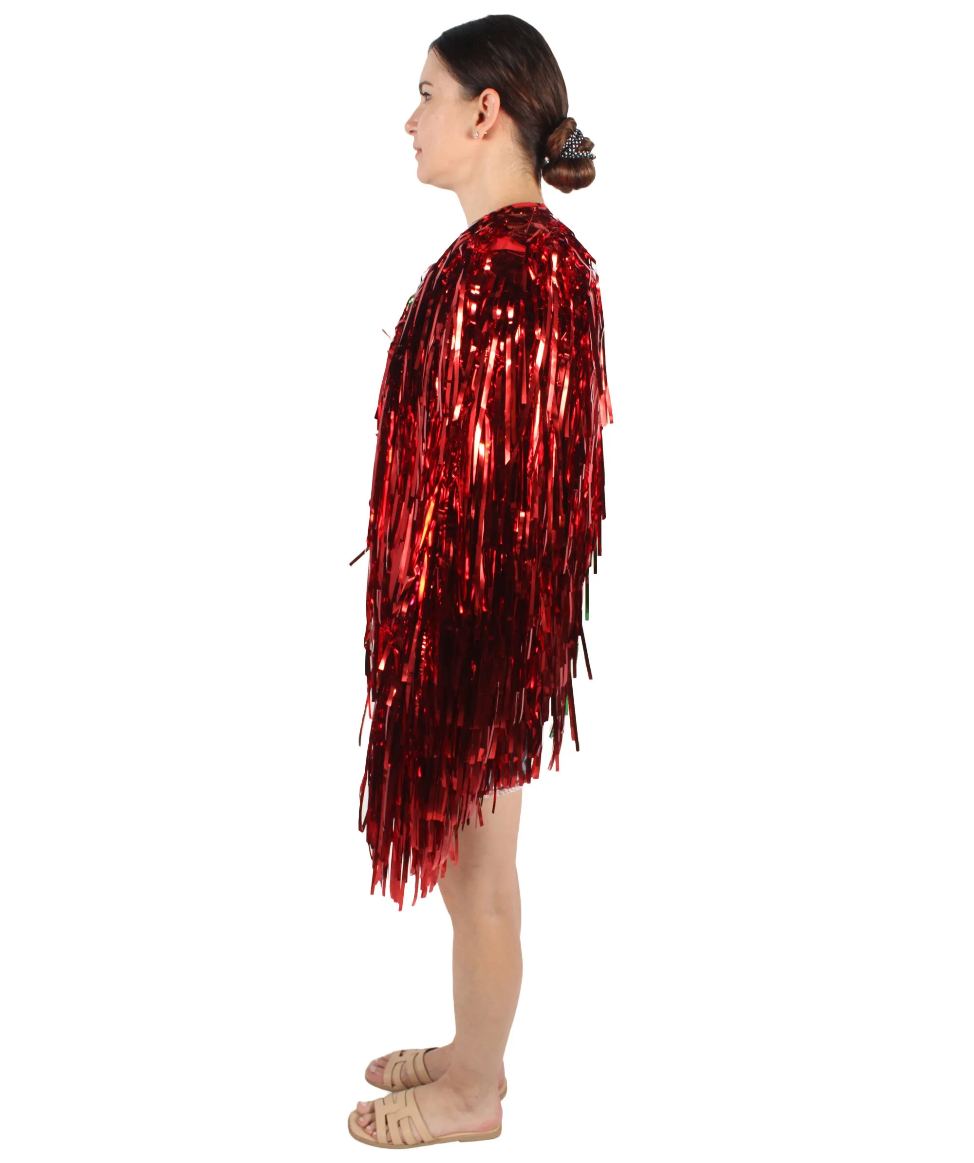 HPO Adult Unisex Carnival Two Tone Thick Tinsel Costume Jacket,multple color,Halloween and Cosplay, Flame-retardant Tinsel Material