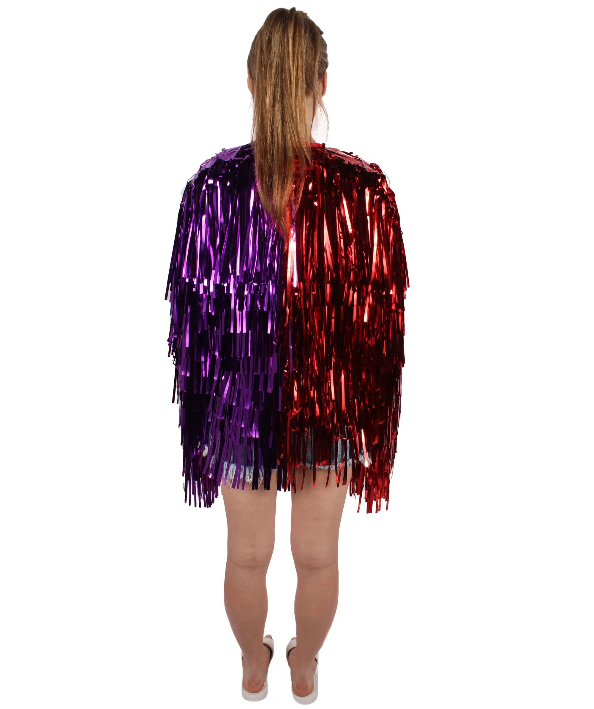 HPO Adult Unisex Carnival Two Tone Thick Tinsel Costume Jacket,multple color,Halloween and Cosplay, Flame-retardant Tinsel Material