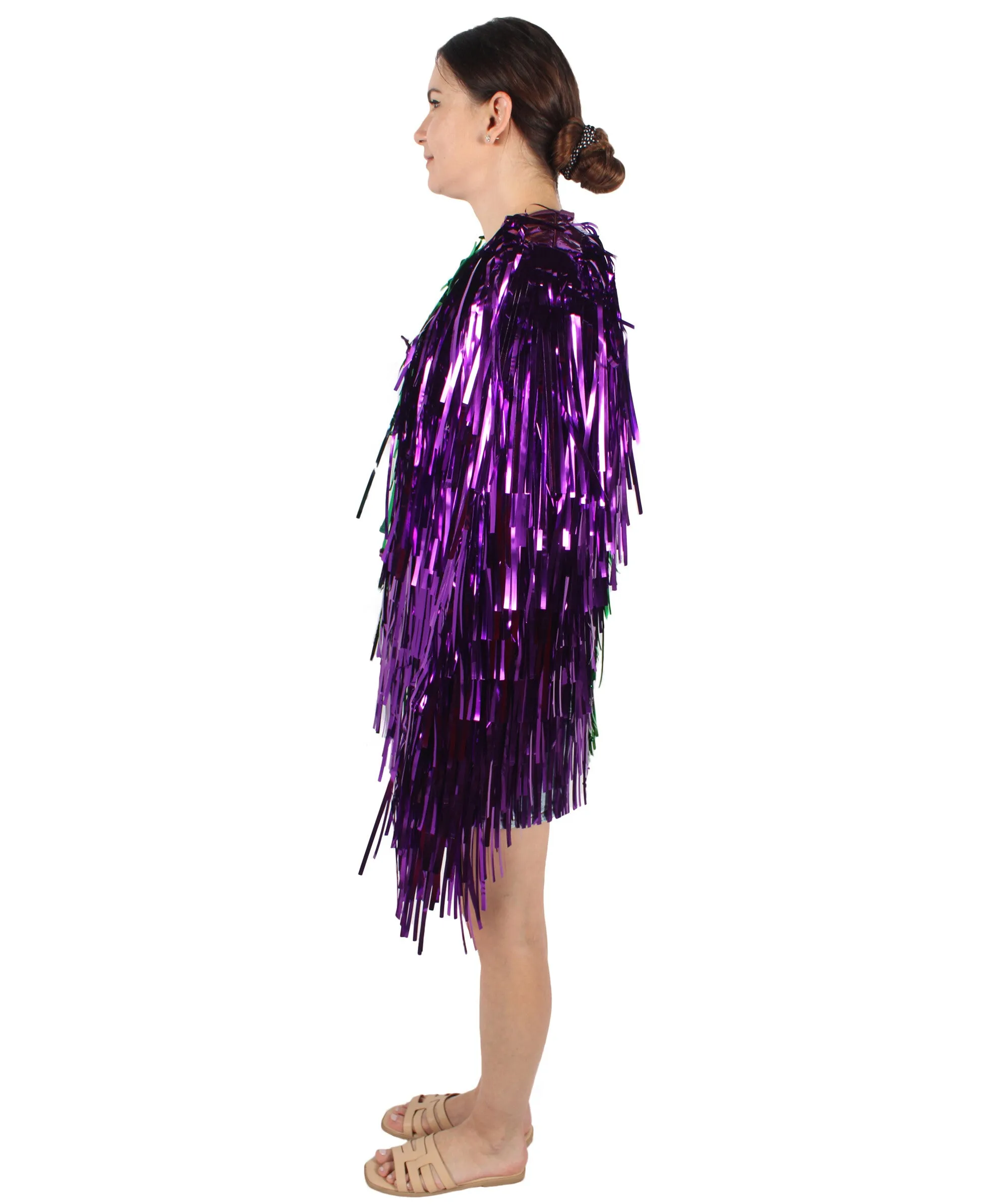 HPO Adult Unisex Carnival Two Tone Thick Tinsel Costume Jacket,multple color,Halloween and Cosplay, Flame-retardant Tinsel Material