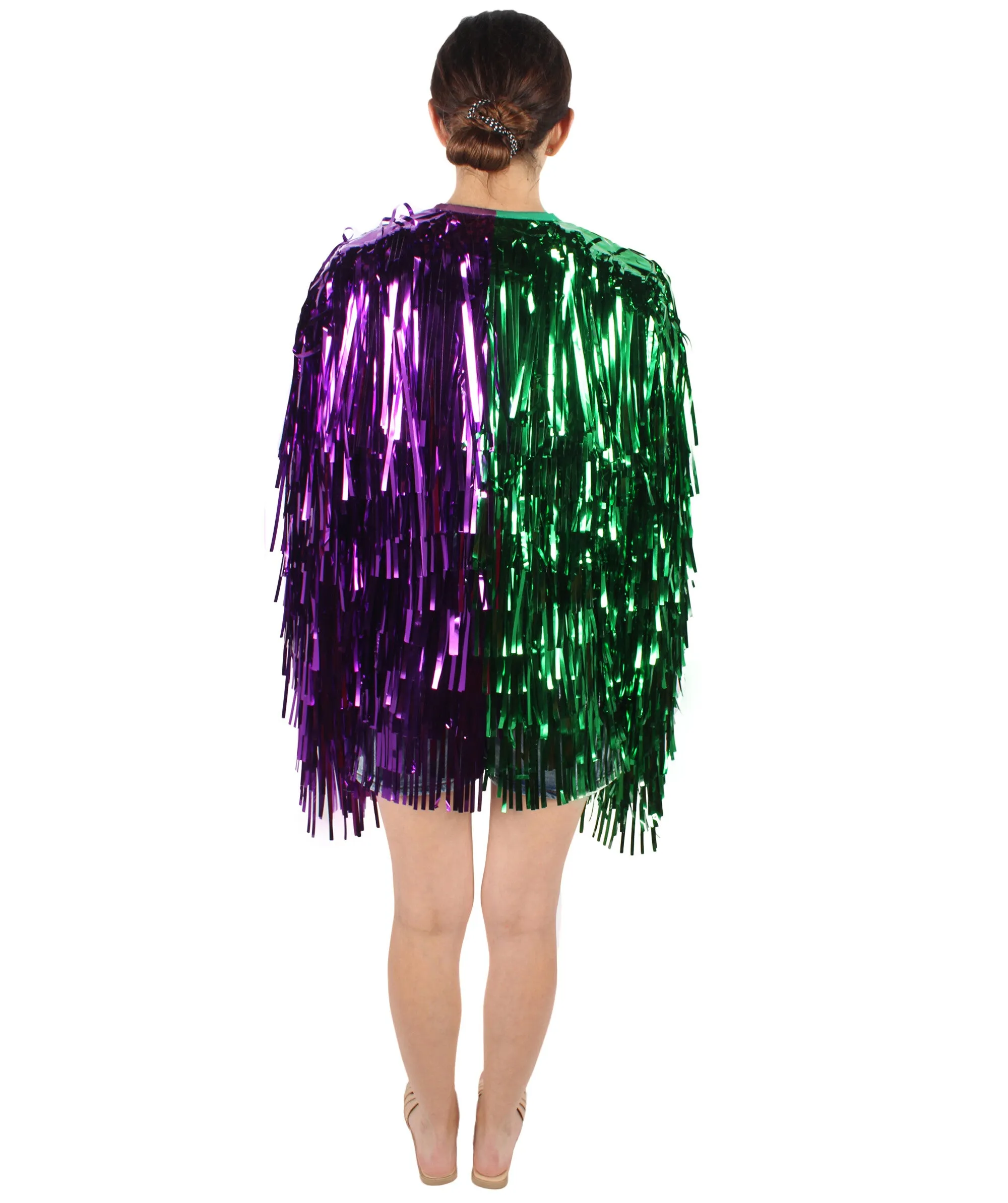 HPO Adult Unisex Carnival Two Tone Thick Tinsel Costume Jacket,multple color,Halloween and Cosplay, Flame-retardant Tinsel Material