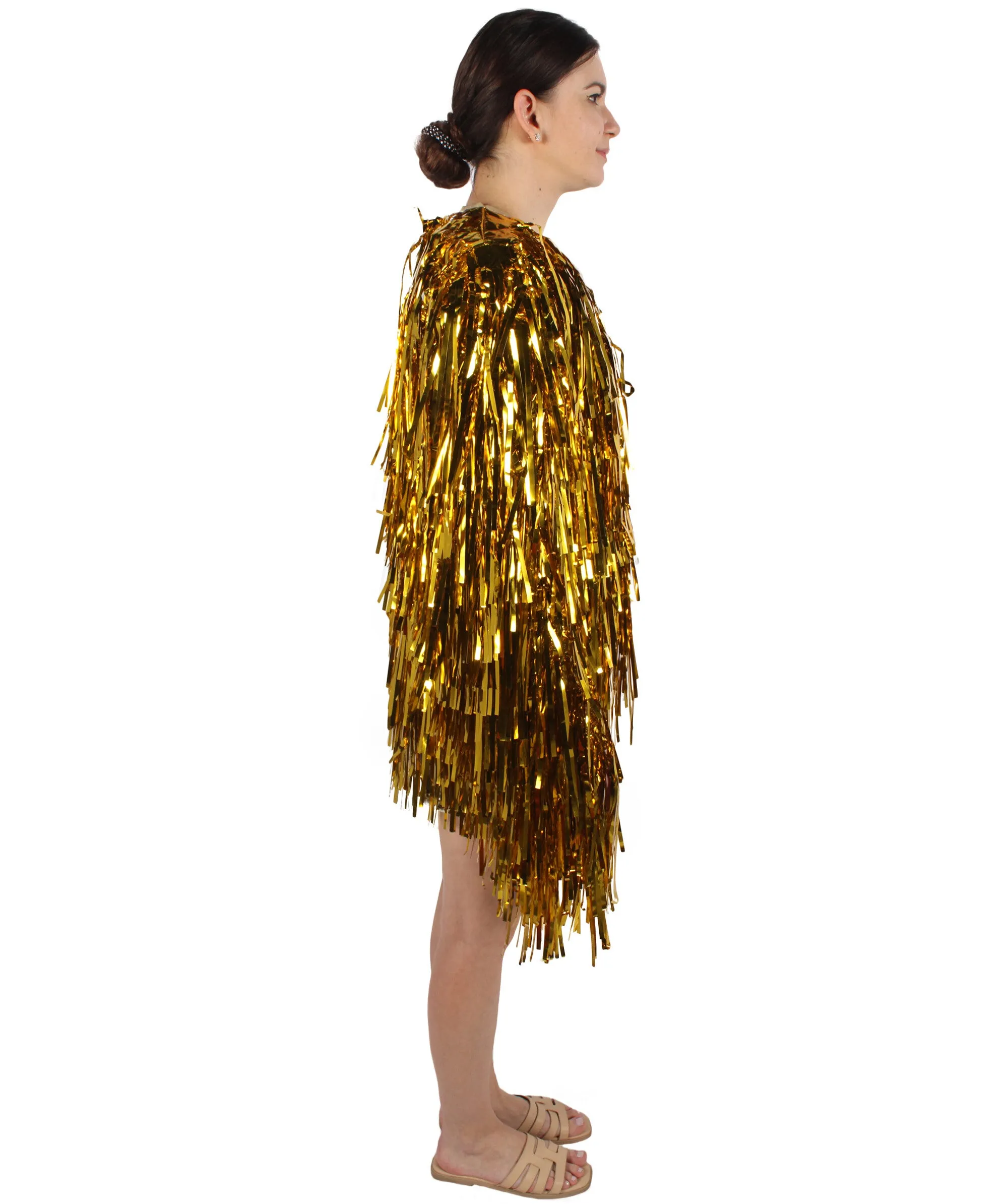 HPO Adult Unisex Carnival Two Tone Thick Tinsel Costume Jacket,multple color,Halloween and Cosplay, Flame-retardant Tinsel Material