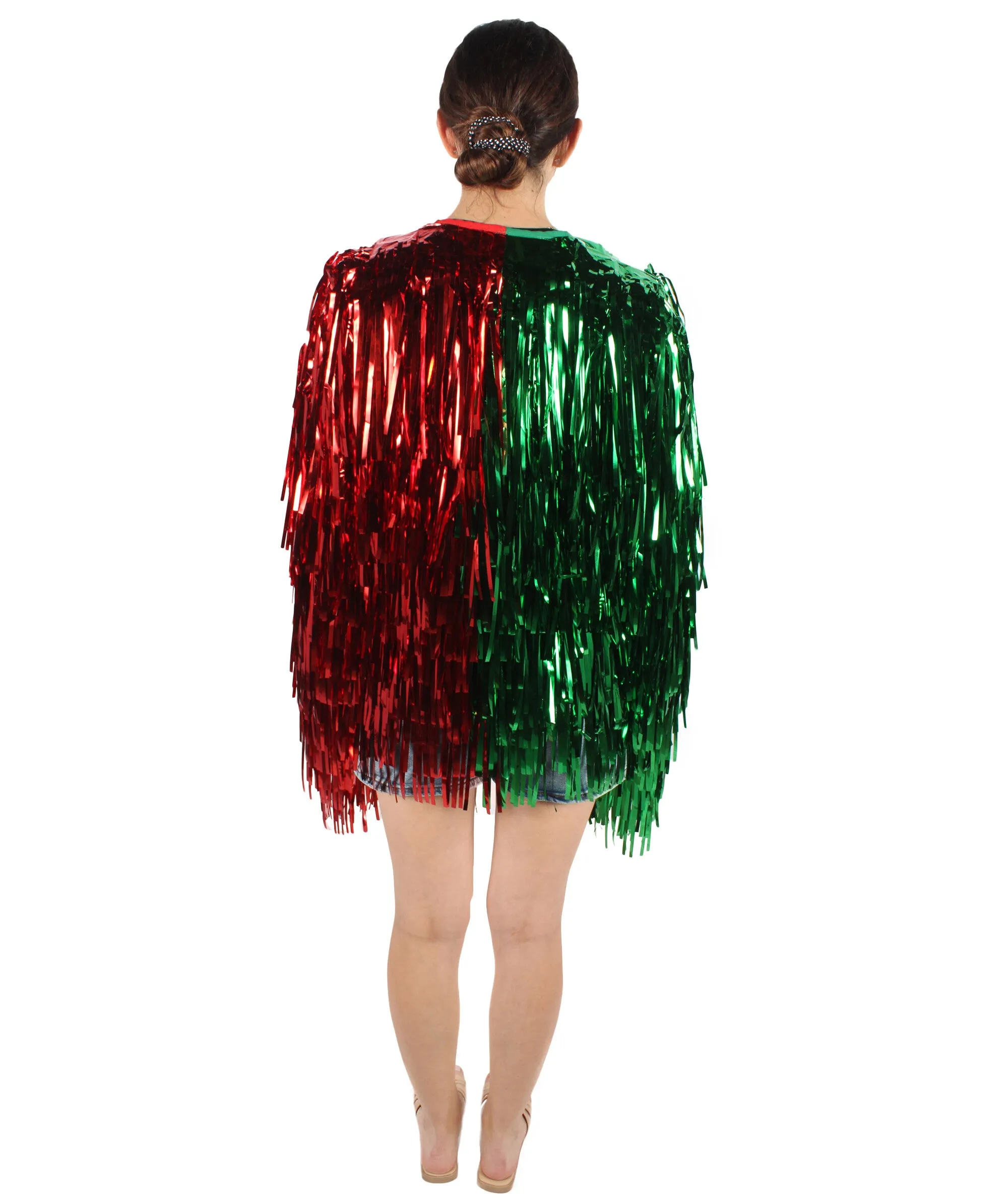 HPO Adult Unisex Carnival Two Tone Thick Tinsel Costume Jacket,multple color,Halloween and Cosplay, Flame-retardant Tinsel Material