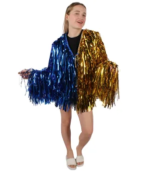 HPO Adult Unisex Carnival Two Tone Thick Tinsel Costume Jacket,multple color,Halloween and Cosplay, Flame-retardant Tinsel Material