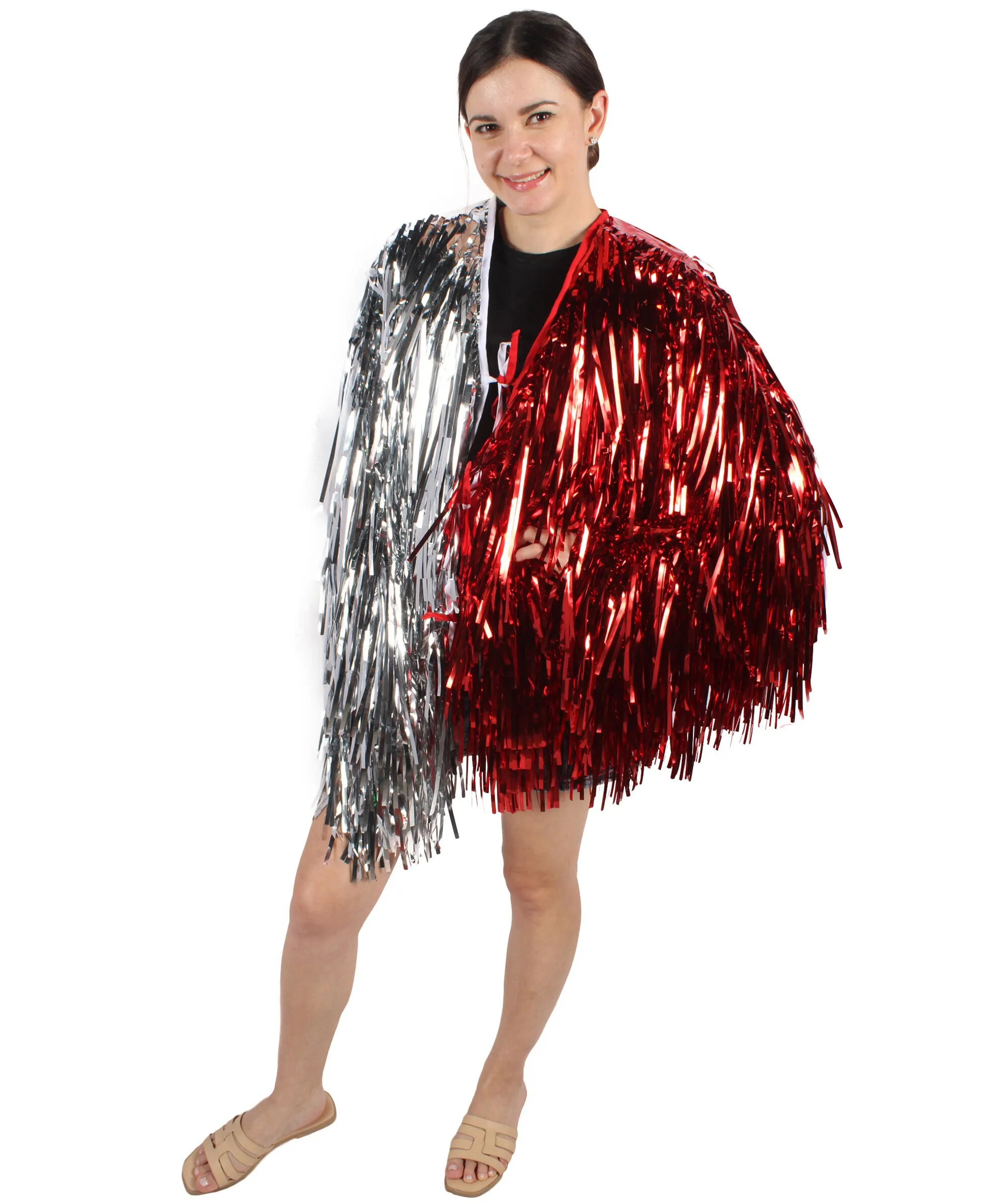 HPO Adult Unisex Carnival Two Tone Thick Tinsel Costume Jacket,multple color,Halloween and Cosplay, Flame-retardant Tinsel Material