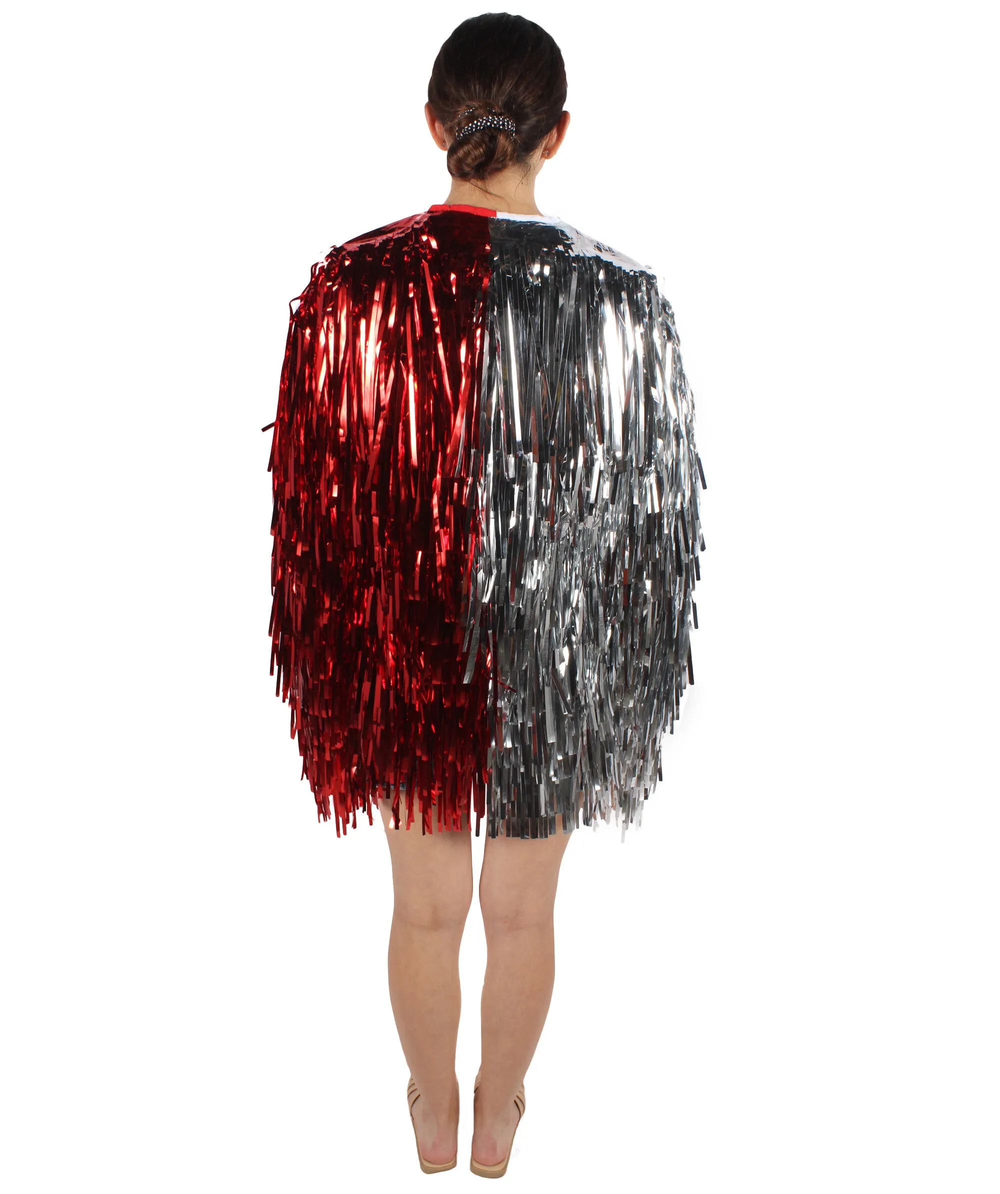 HPO Adult Unisex Carnival Two Tone Thick Tinsel Costume Jacket,multple color,Halloween and Cosplay, Flame-retardant Tinsel Material