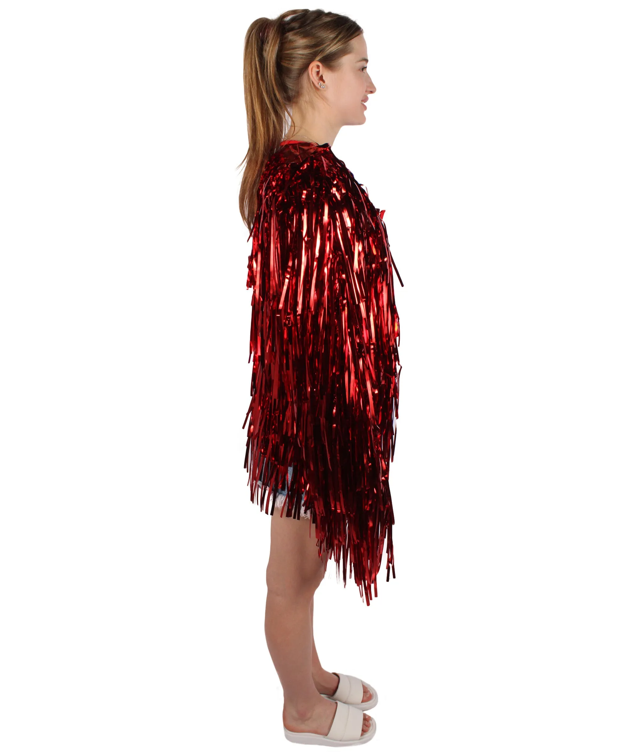 HPO Adult Unisex Carnival Two Tone Thick Tinsel Costume Jacket,multple color,Halloween and Cosplay, Flame-retardant Tinsel Material