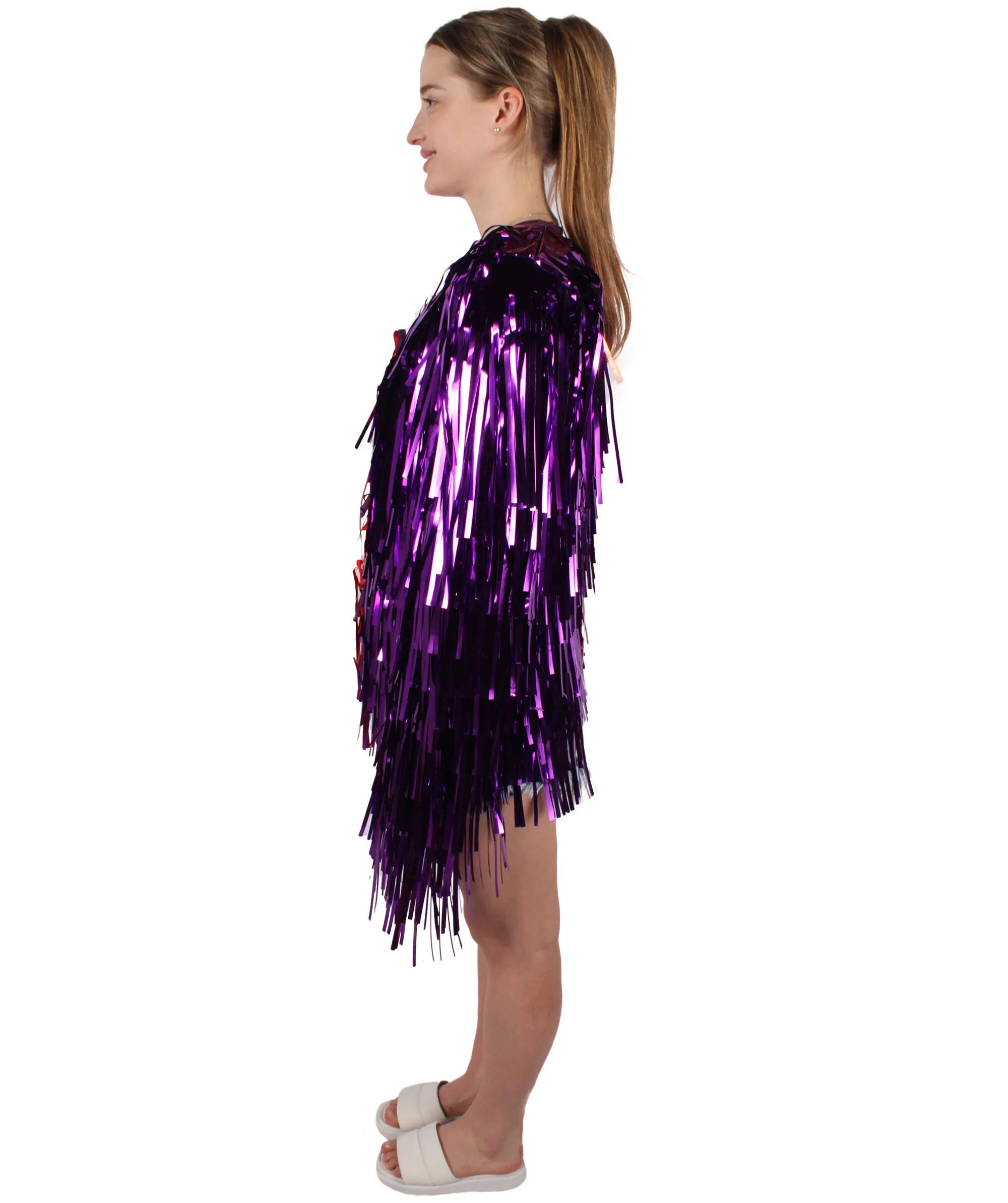 HPO Adult Unisex Carnival Two Tone Thick Tinsel Costume Jacket,multple color,Halloween and Cosplay, Flame-retardant Tinsel Material