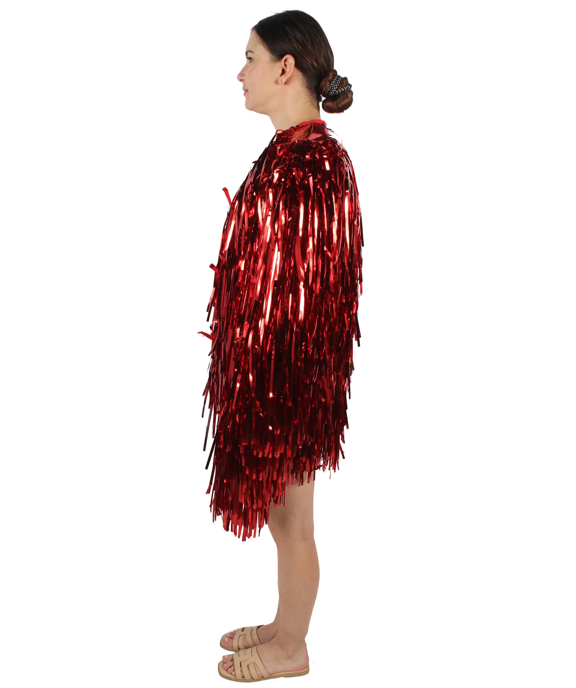 HPO Adult Unisex Carnival Two Tone Thick Tinsel Costume Jacket,multple color,Halloween and Cosplay, Flame-retardant Tinsel Material