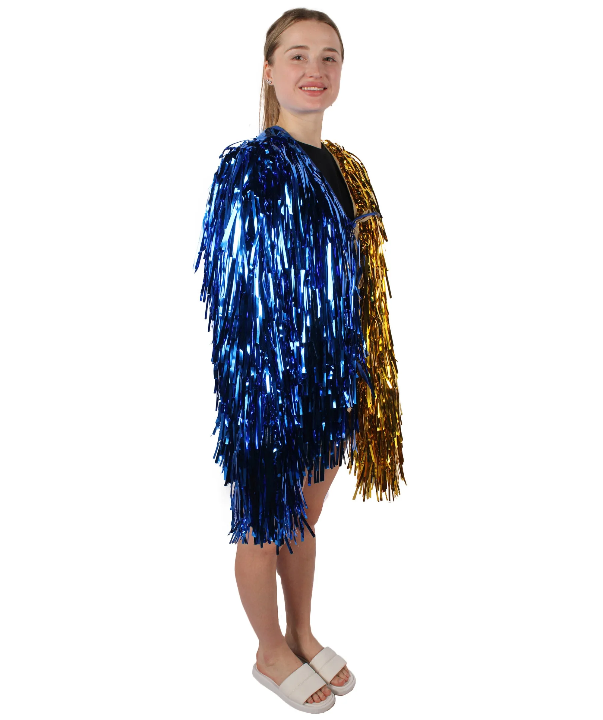 HPO Adult Unisex Carnival Two Tone Thick Tinsel Costume Jacket,multple color,Halloween and Cosplay, Flame-retardant Tinsel Material