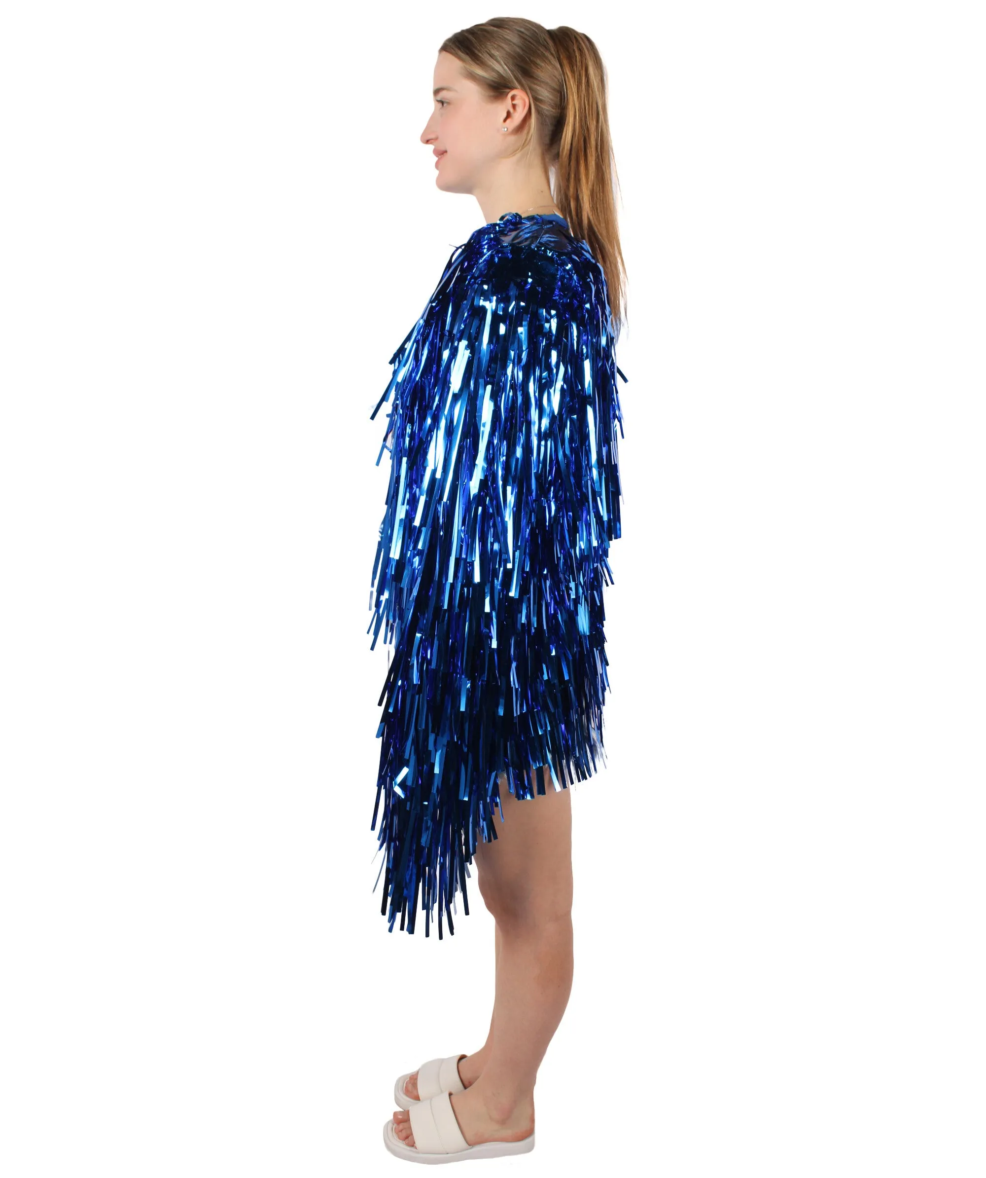 HPO Adult Unisex Carnival Two Tone Thick Tinsel Costume Jacket,multple color,Halloween and Cosplay, Flame-retardant Tinsel Material