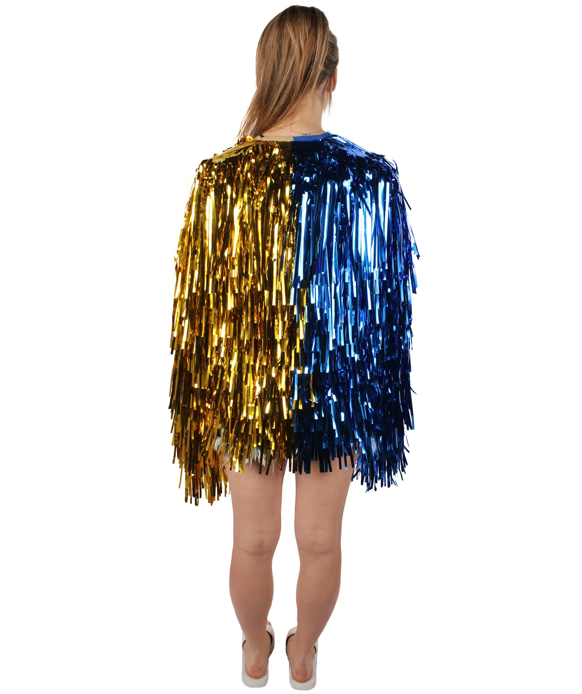 HPO Adult Unisex Carnival Two Tone Thick Tinsel Costume Jacket,multple color,Halloween and Cosplay, Flame-retardant Tinsel Material