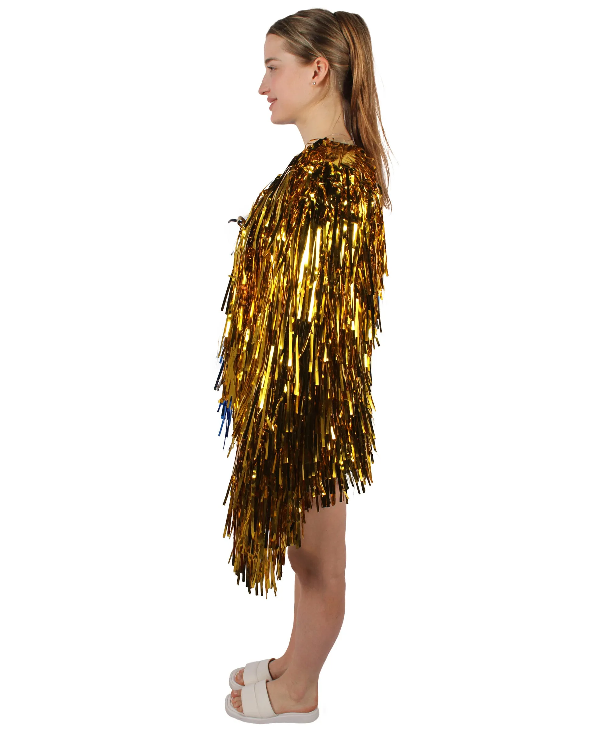 HPO Adult Unisex Carnival Two Tone Thick Tinsel Costume Jacket,multple color,Halloween and Cosplay, Flame-retardant Tinsel Material