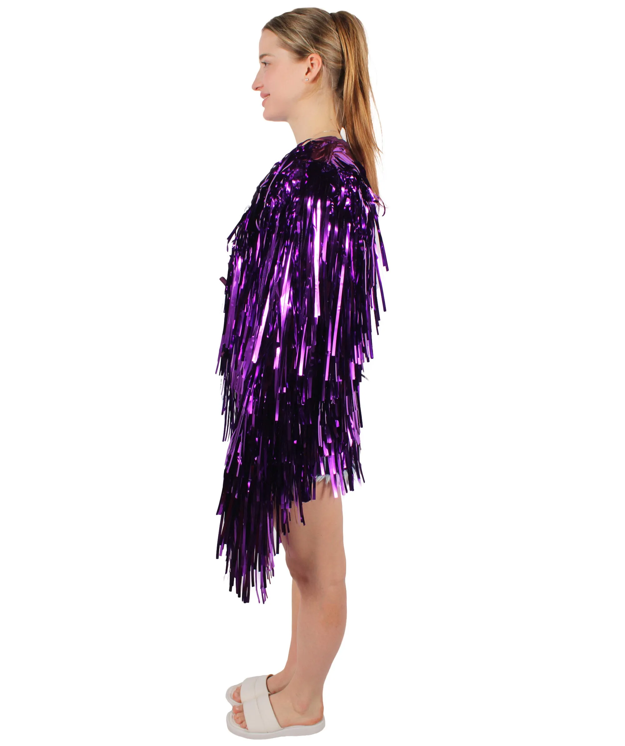 HPO Adult Unisex Carnival Two Tone Thick Tinsel Costume Jacket,multple color,Halloween and Cosplay, Flame-retardant Tinsel Material