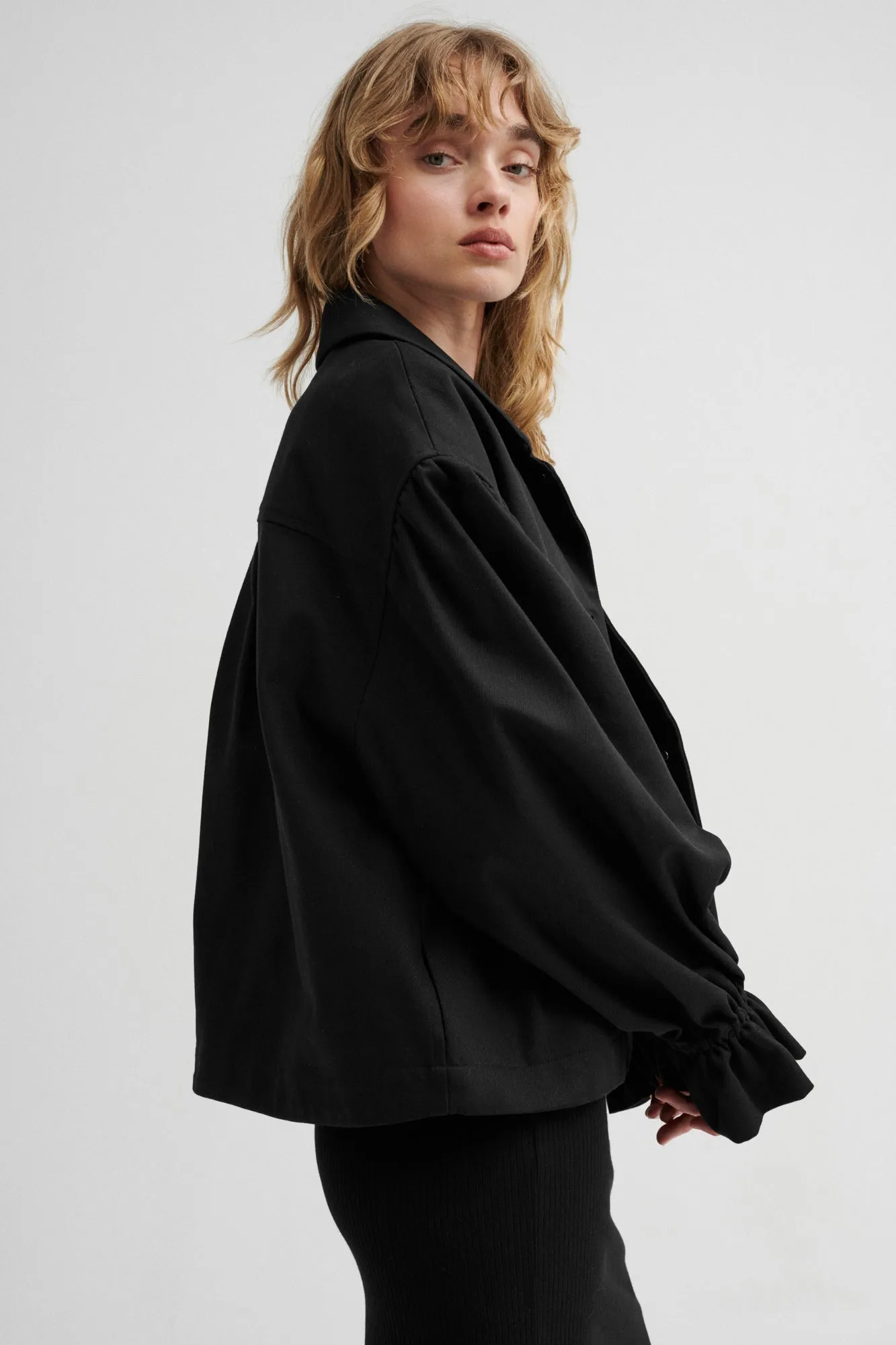 Jacket in diagonal / 18 / 10 / onyx black