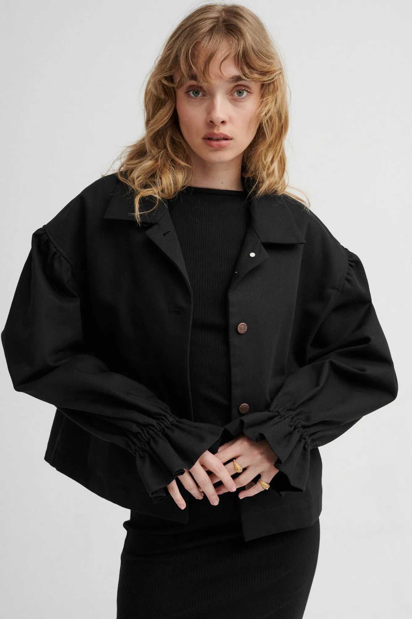 Jacket in diagonal / 18 / 10 / onyx black