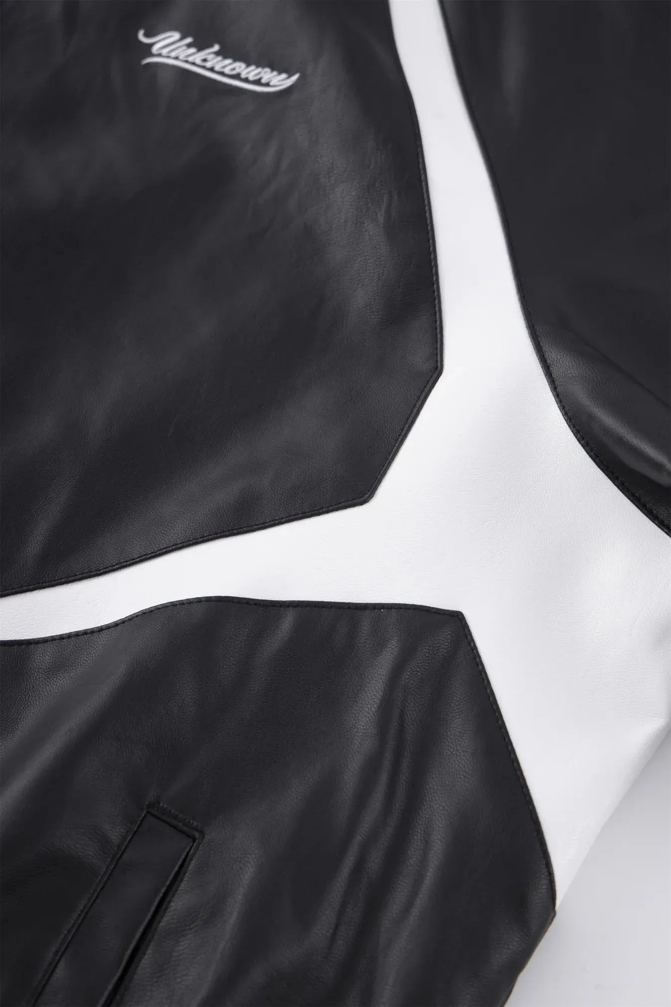 Jacket Leather Track Jacket Black/White | Unknown