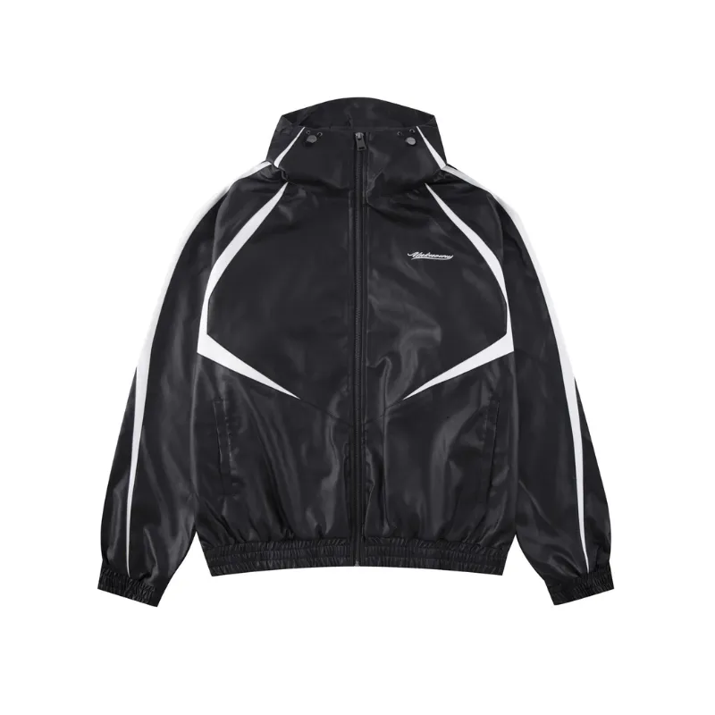 Jacket Leather Track Jacket Black/White | Unknown