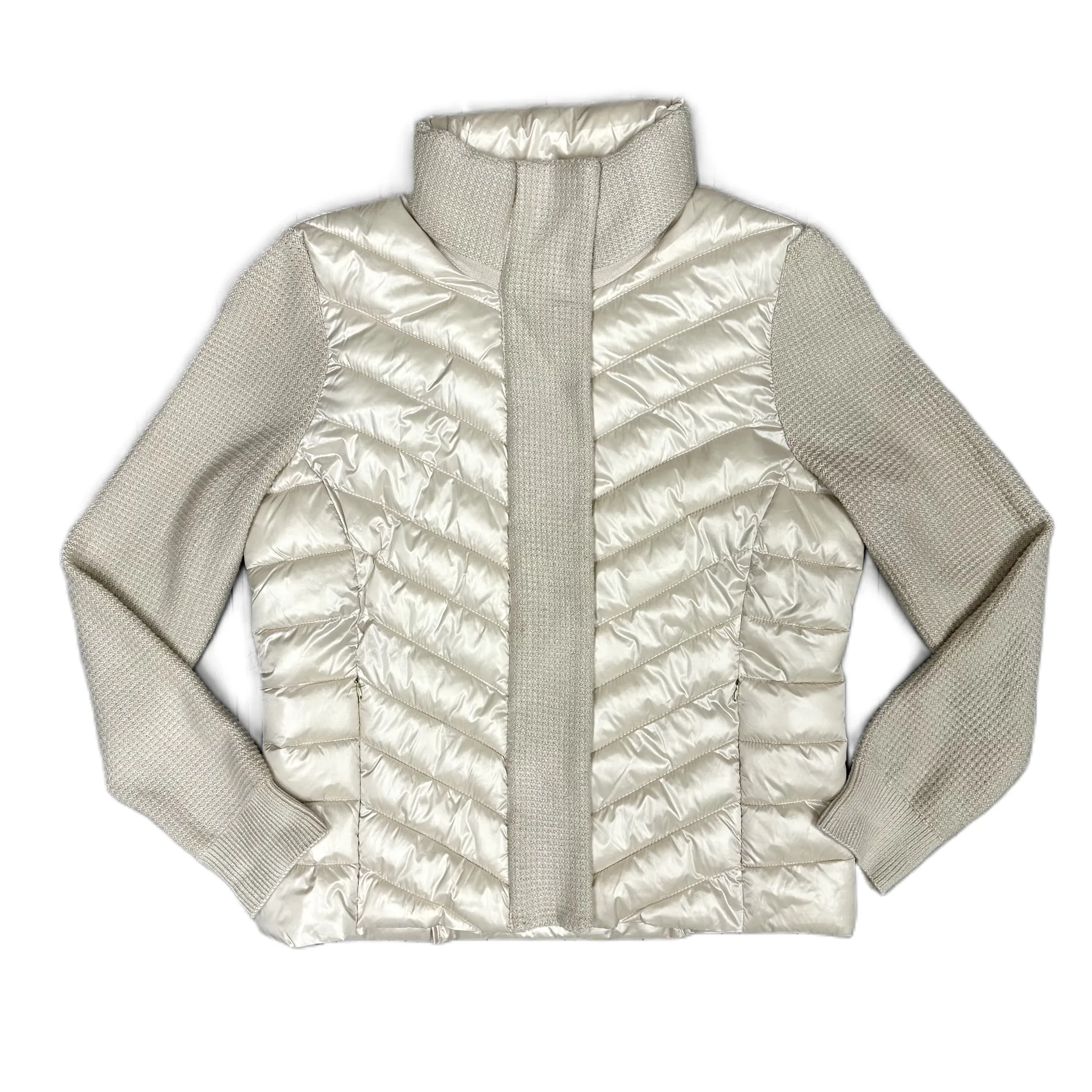 Jacket Puffer & Quilted By Calvin Klein In Cream, Size: L