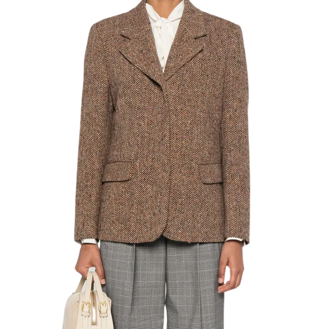 Jatylara Herringbone Tweed Relaxed Fit Blazer 50518444