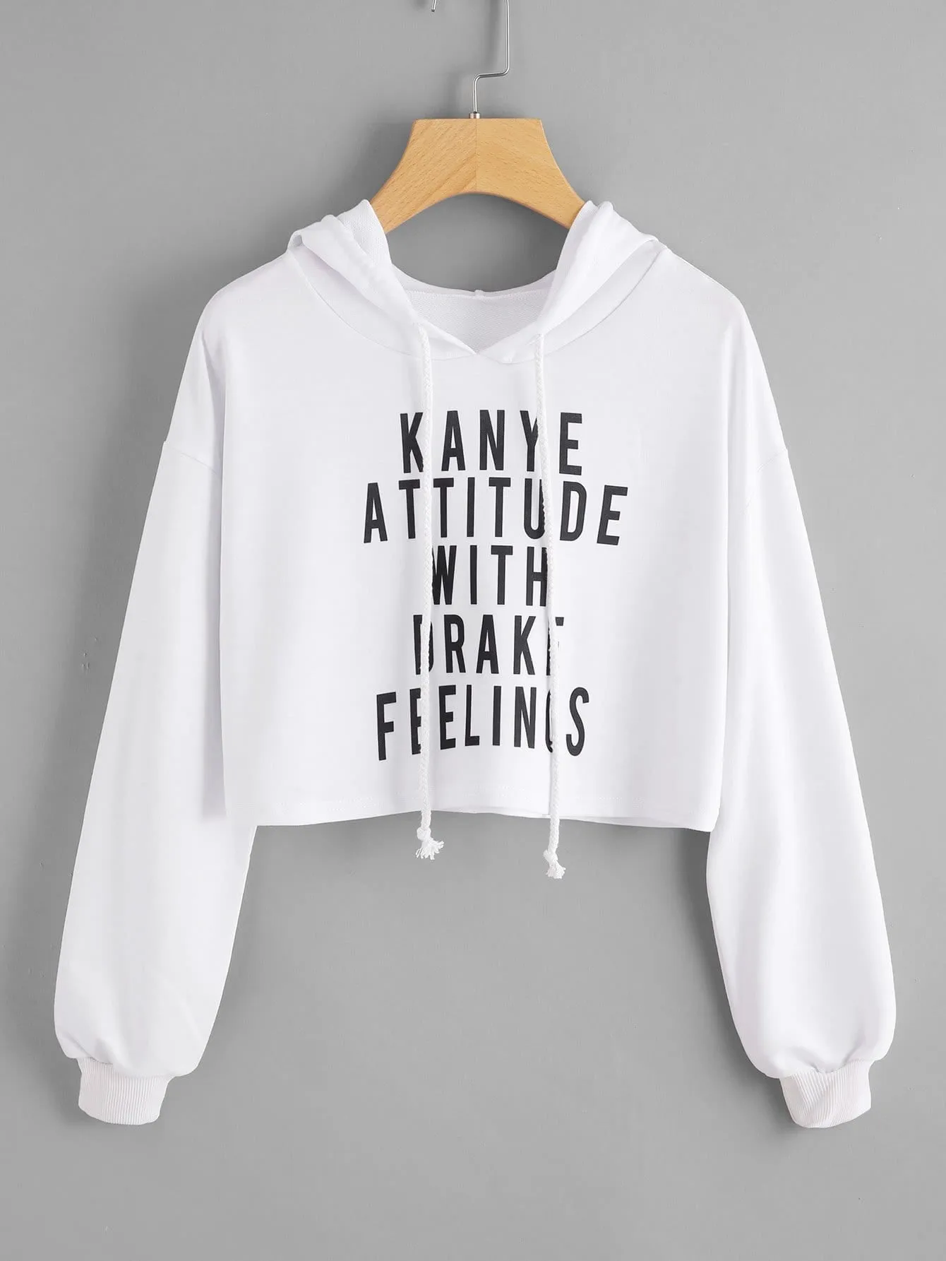 Kanye attitude drake feeling crop sweatshirt