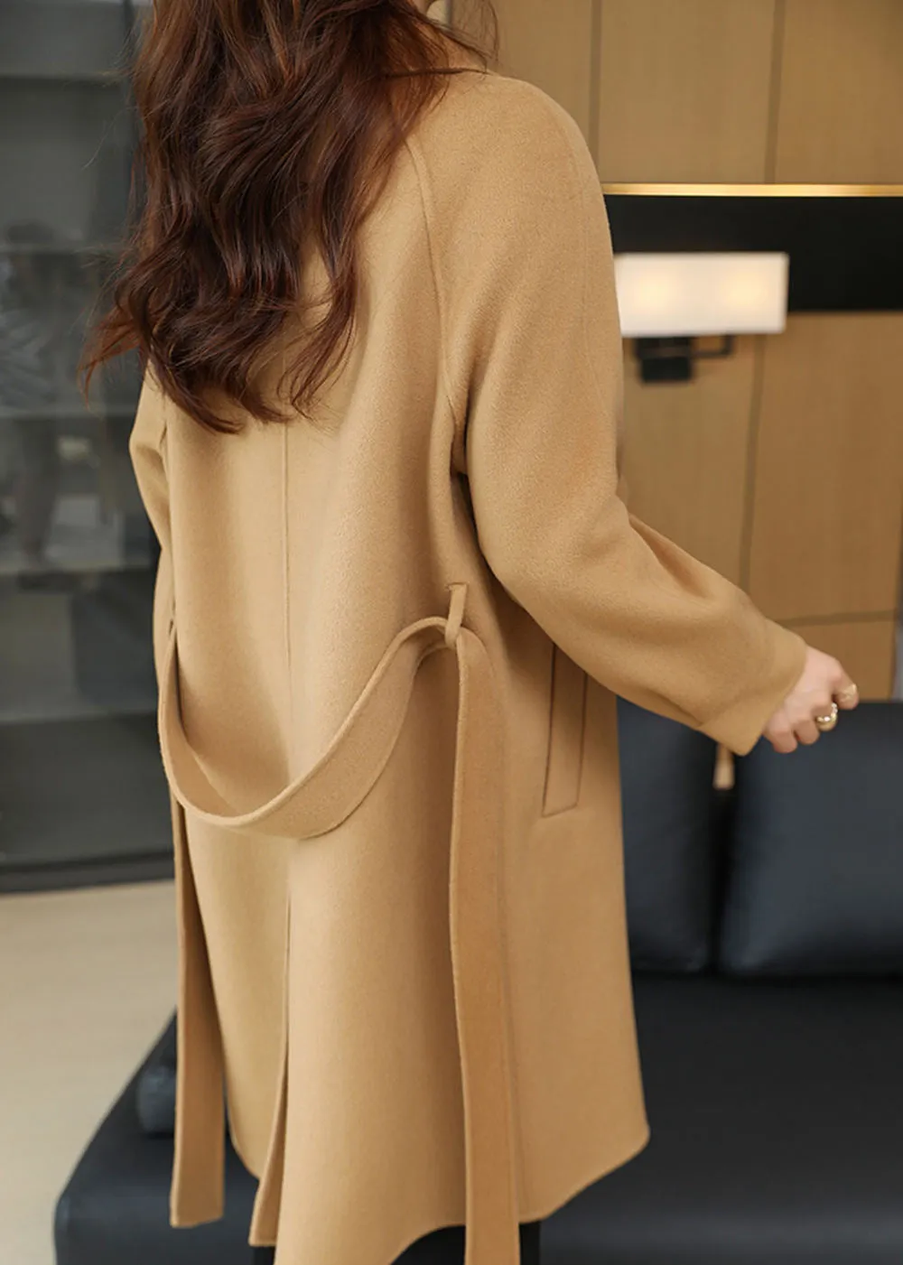 Karen Double Breasted Belted Virgin Wool Coat