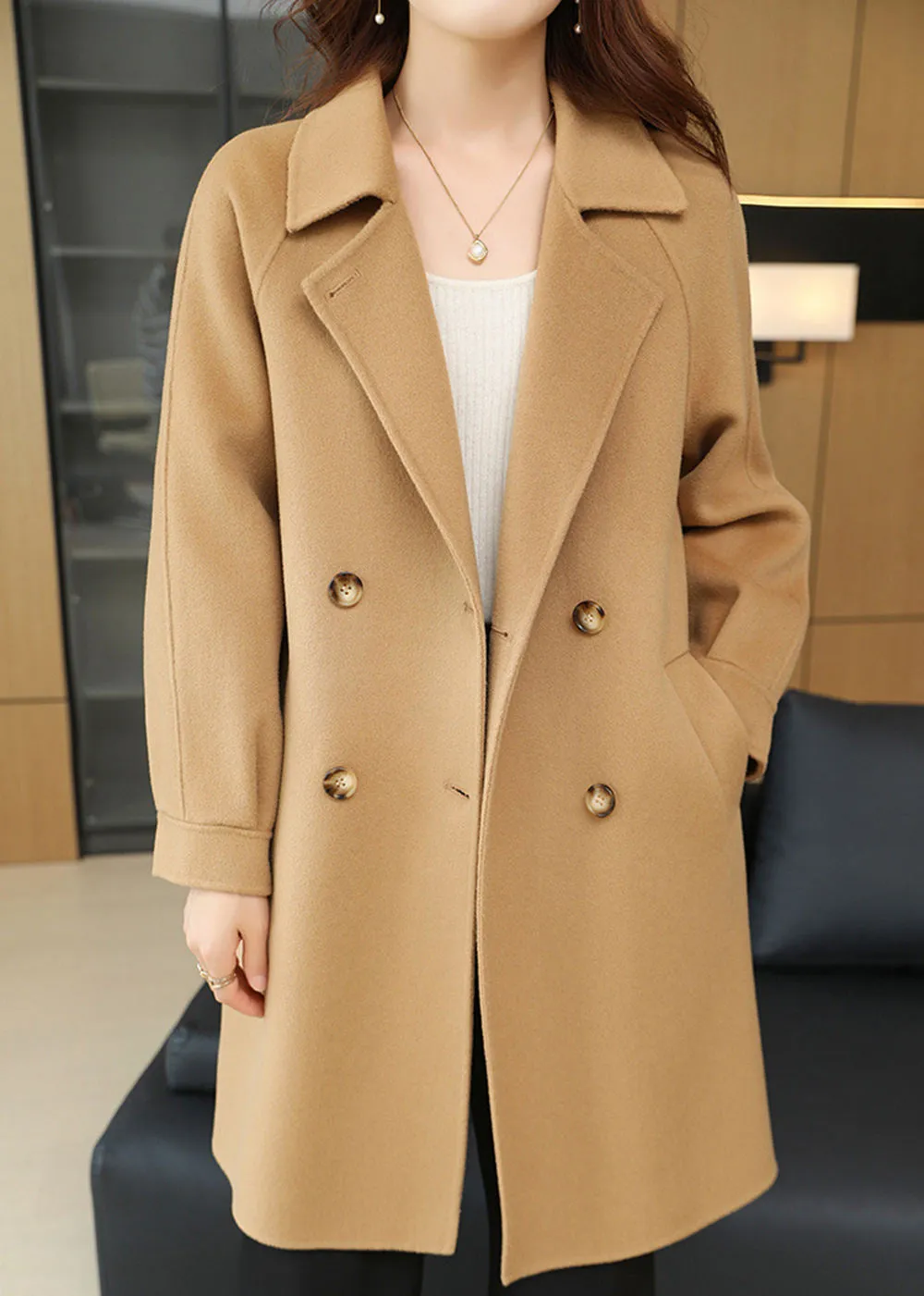 Karen Double Breasted Belted Virgin Wool Coat