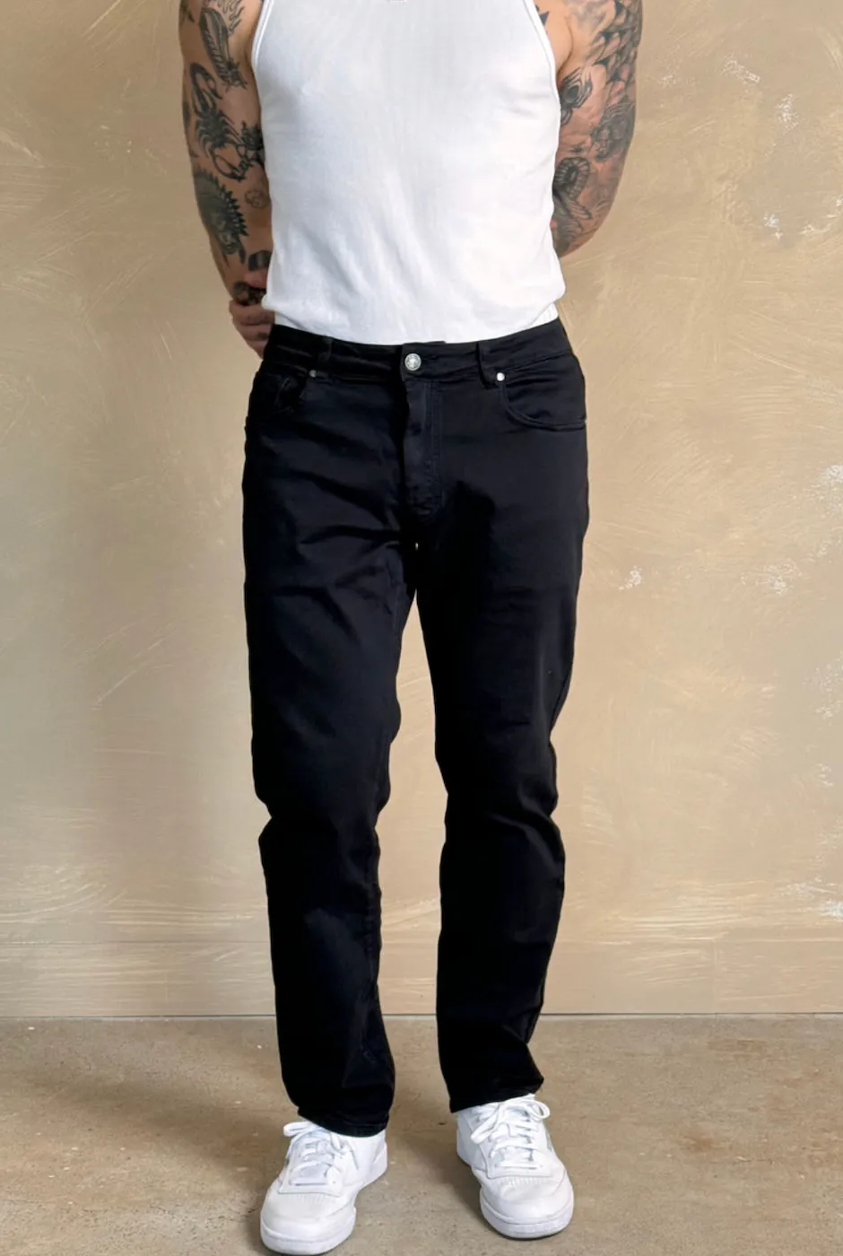 KUWALLA TEE SUPER STRETCH DENIM SLIM - BLACK