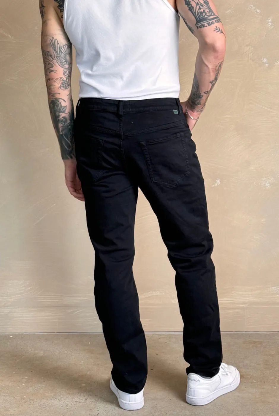 KUWALLA TEE SUPER STRETCH DENIM SLIM - BLACK