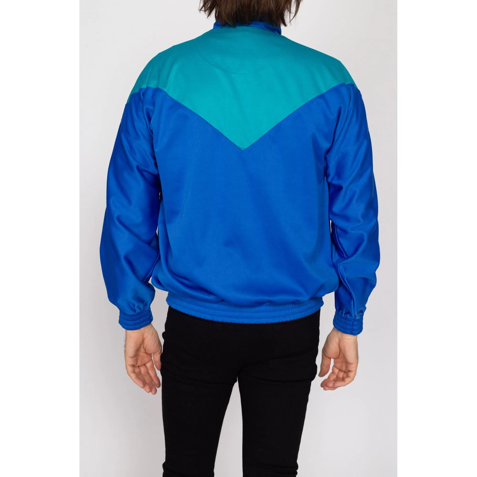 Large 90s Adidas Equipment Blue Color Block Track Jacket