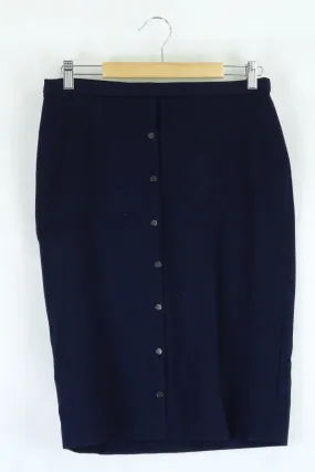 Laura Ashley Navy Pencil Skirt 10