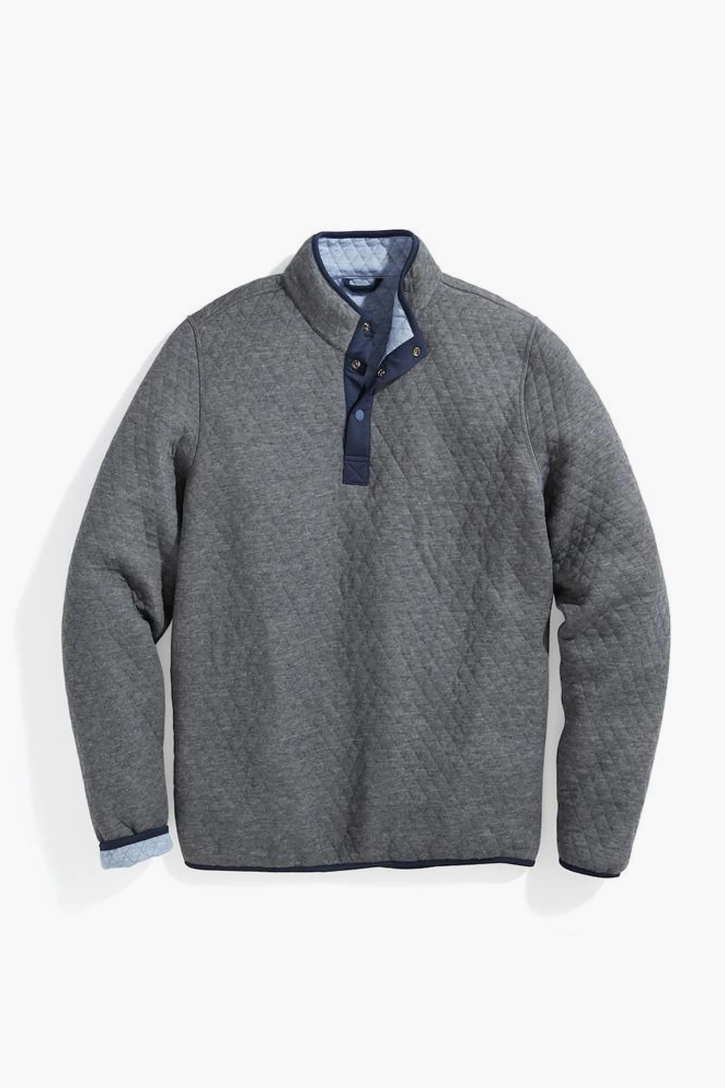 Light Blue Charcoal Heather Corbet Reversible Pullover