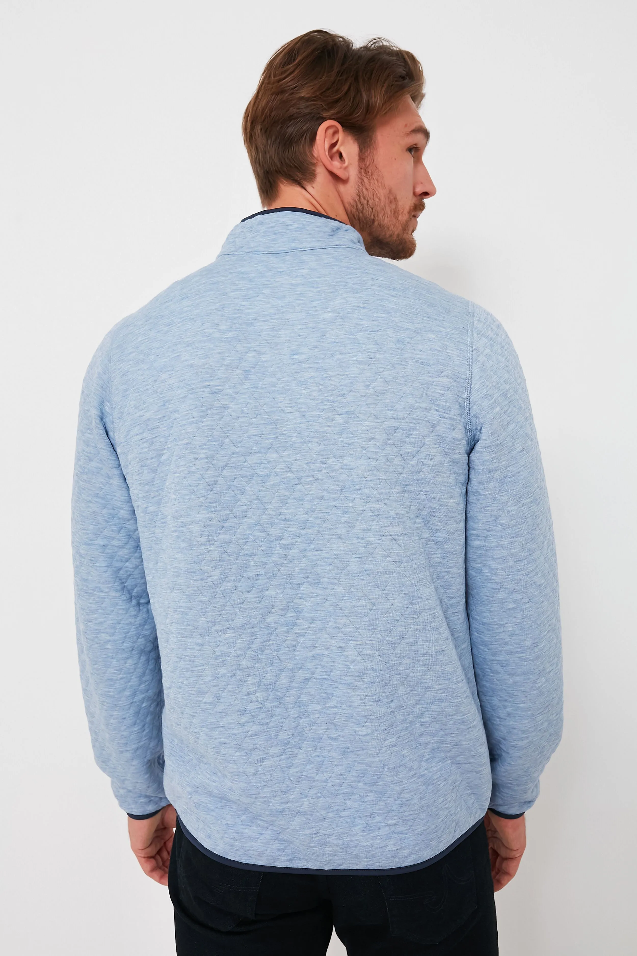 Light Blue Charcoal Heather Corbet Reversible Pullover