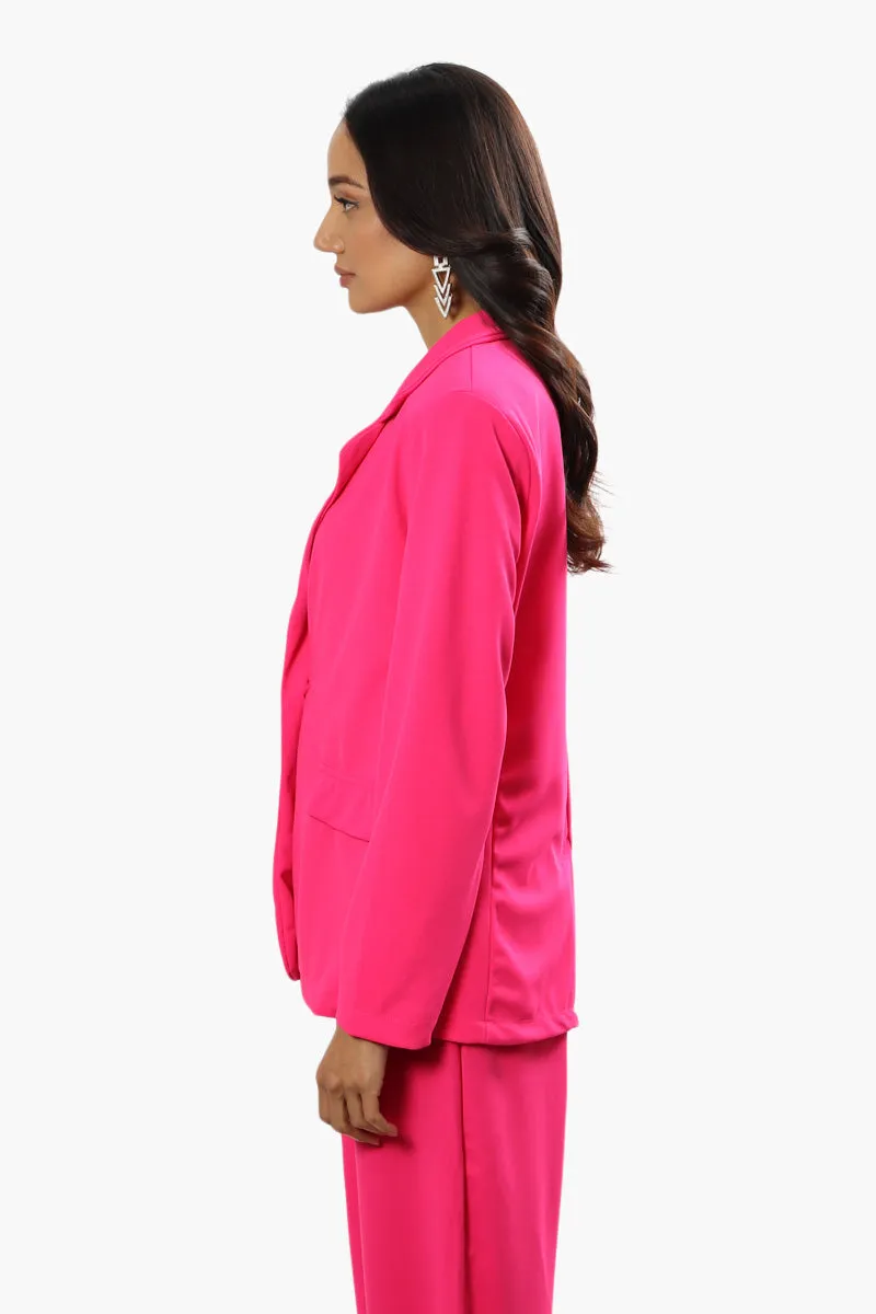 Limite Solid Single Button Blazer - Pink