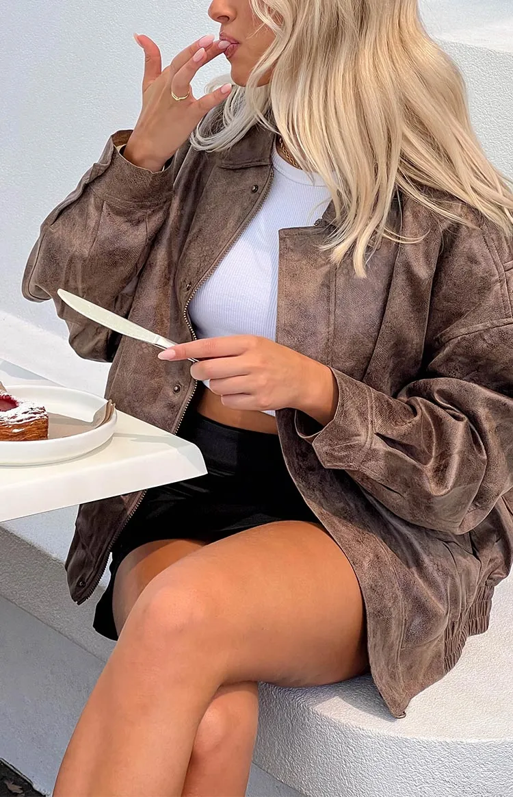 Lioness Kenny Chocolate Bomber Jacket