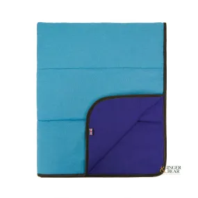 LISH Padbury Reversible Linen Dog Blanket, in Teal Blue and Blueberry Purple