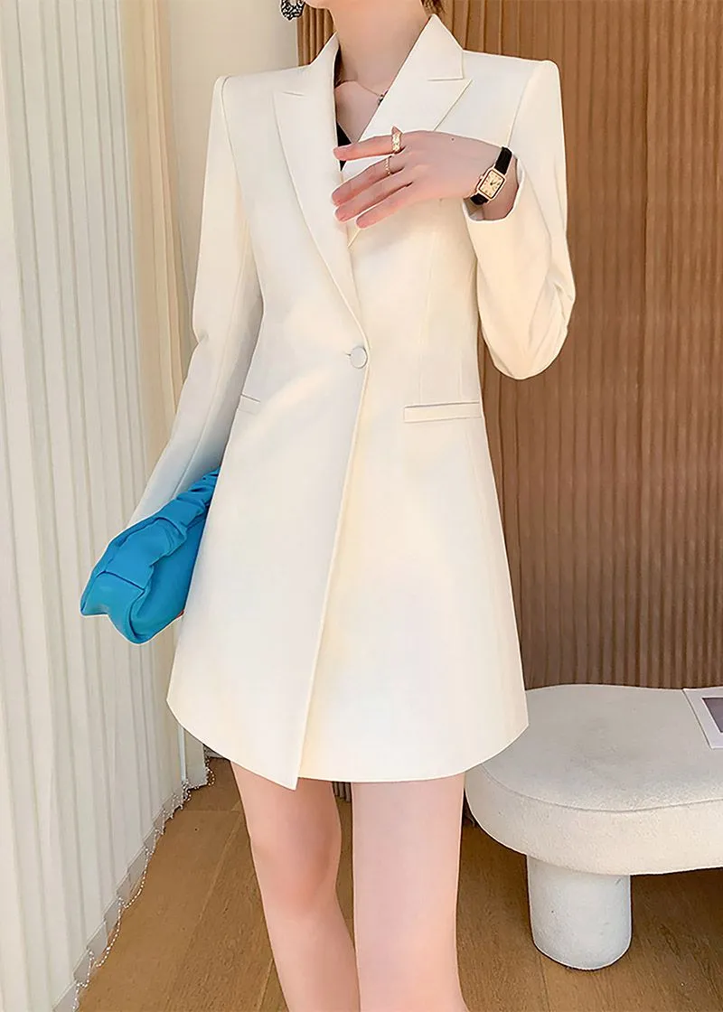 Long Sleeve One Button Blazer Dress